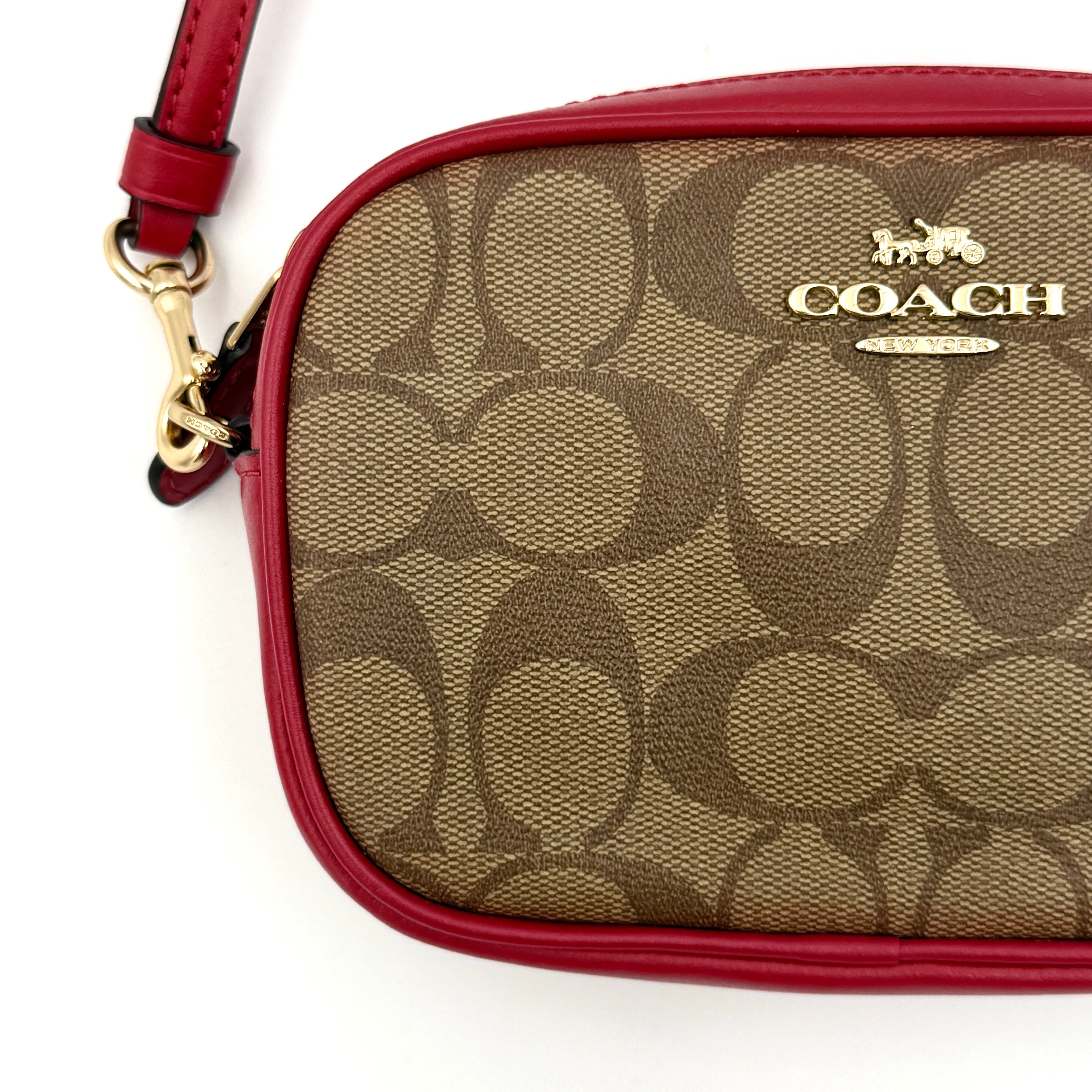 Coach Mini Jamie Crossbody Bag Beige/Red
