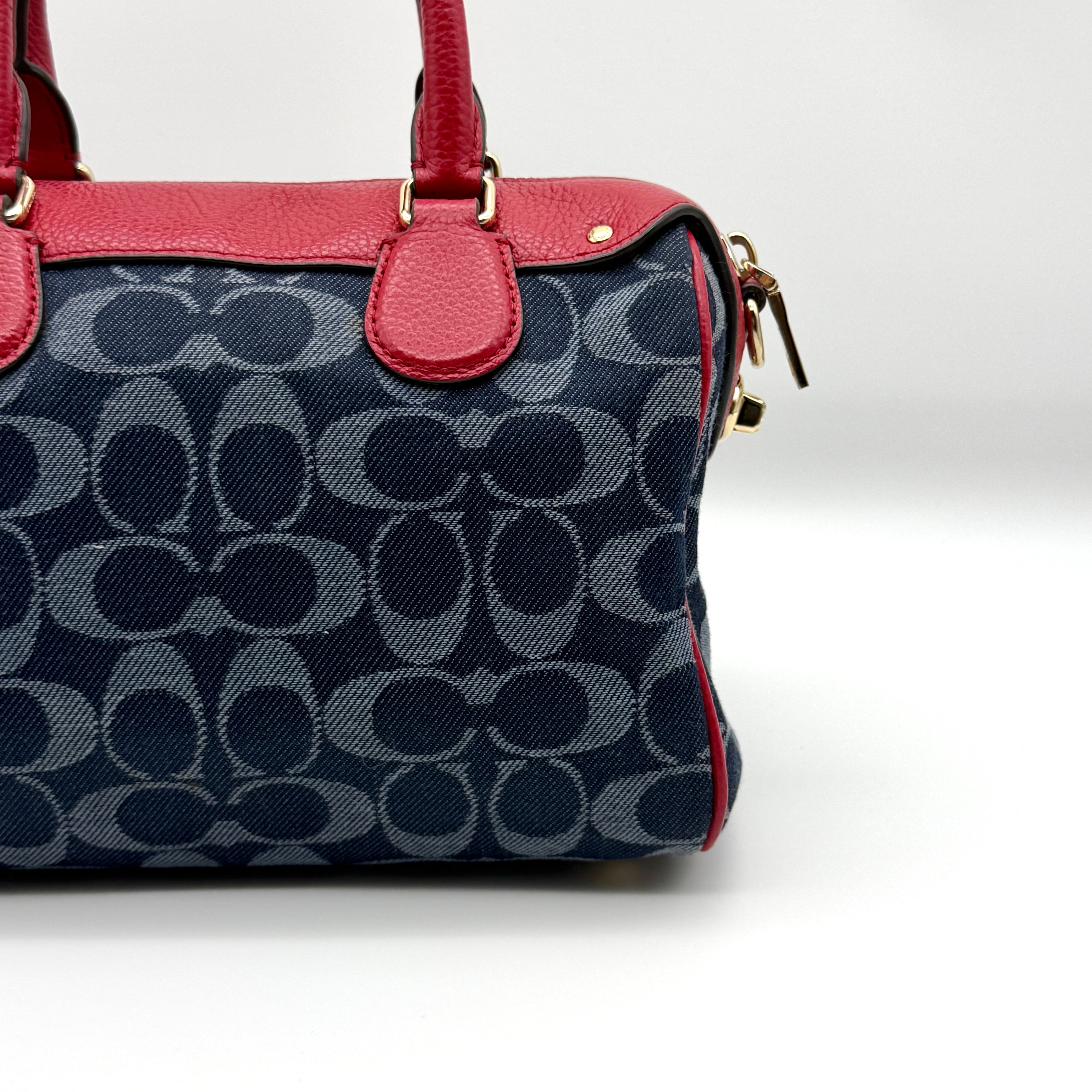 Coach 2Way Signature Mini Bennett Boston Bag Blue/Red