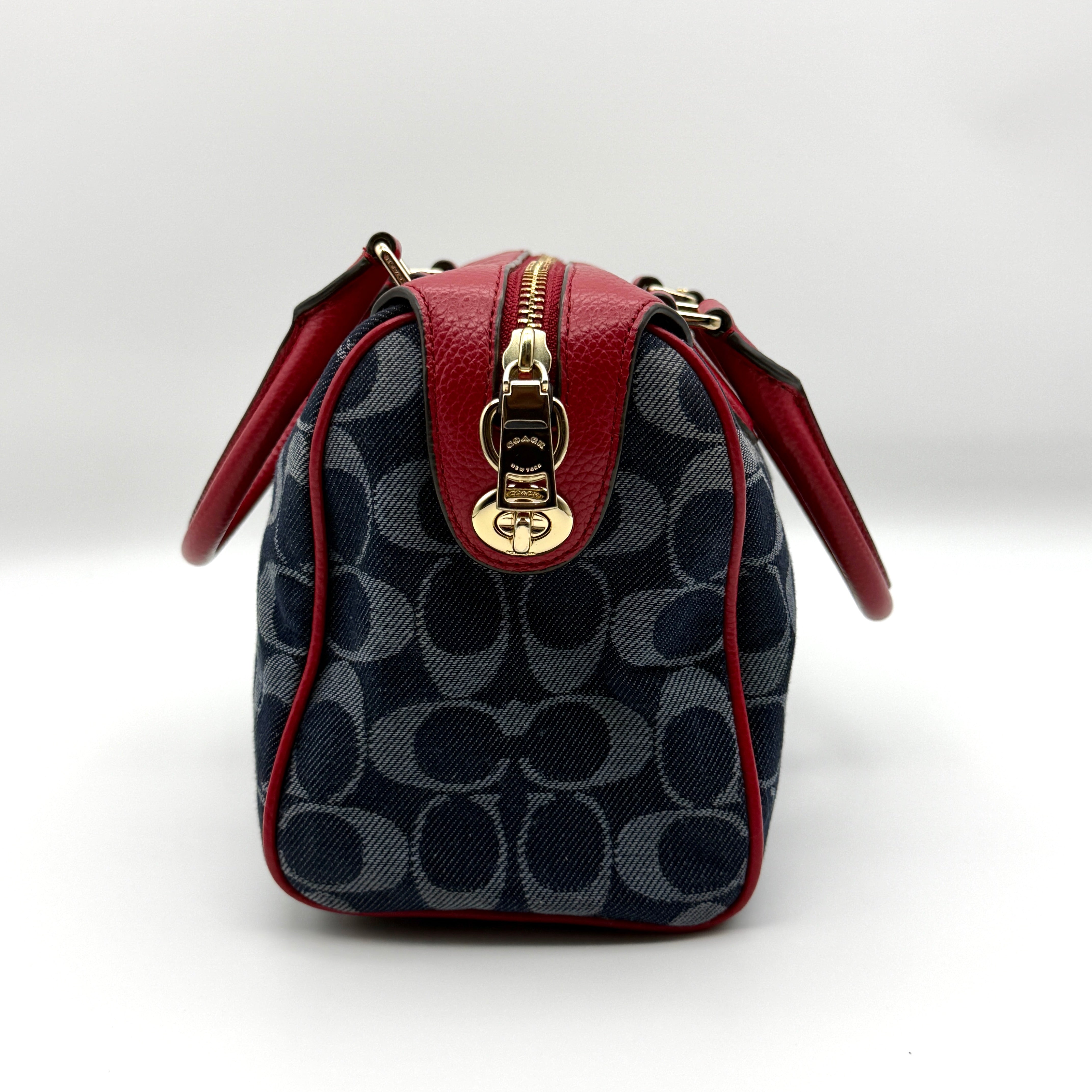 Coach 2Way Signature Mini Bennett Boston Bag Blue/Red
