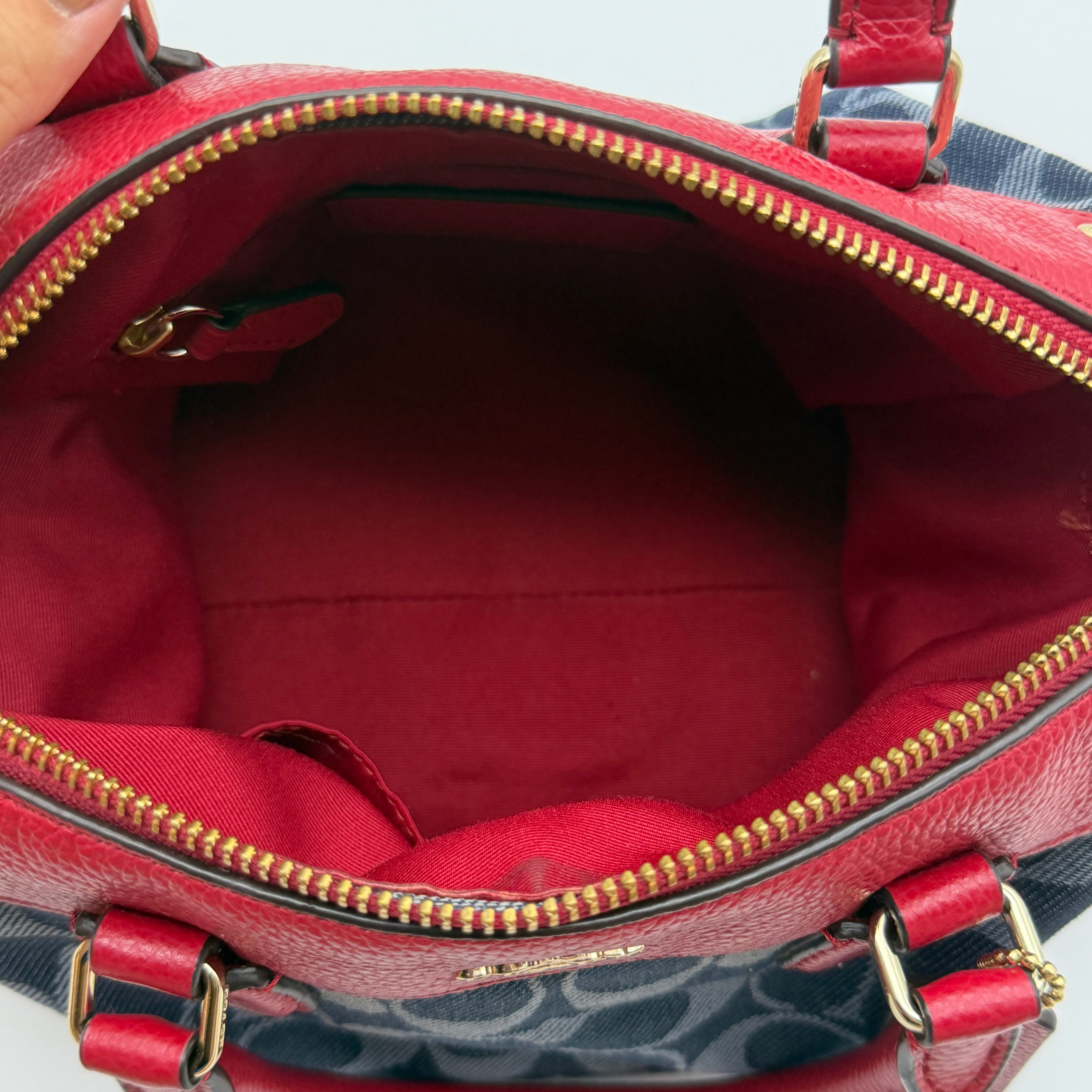 Coach 2Way Signature Mini Bennett Boston Bag Blue/Red