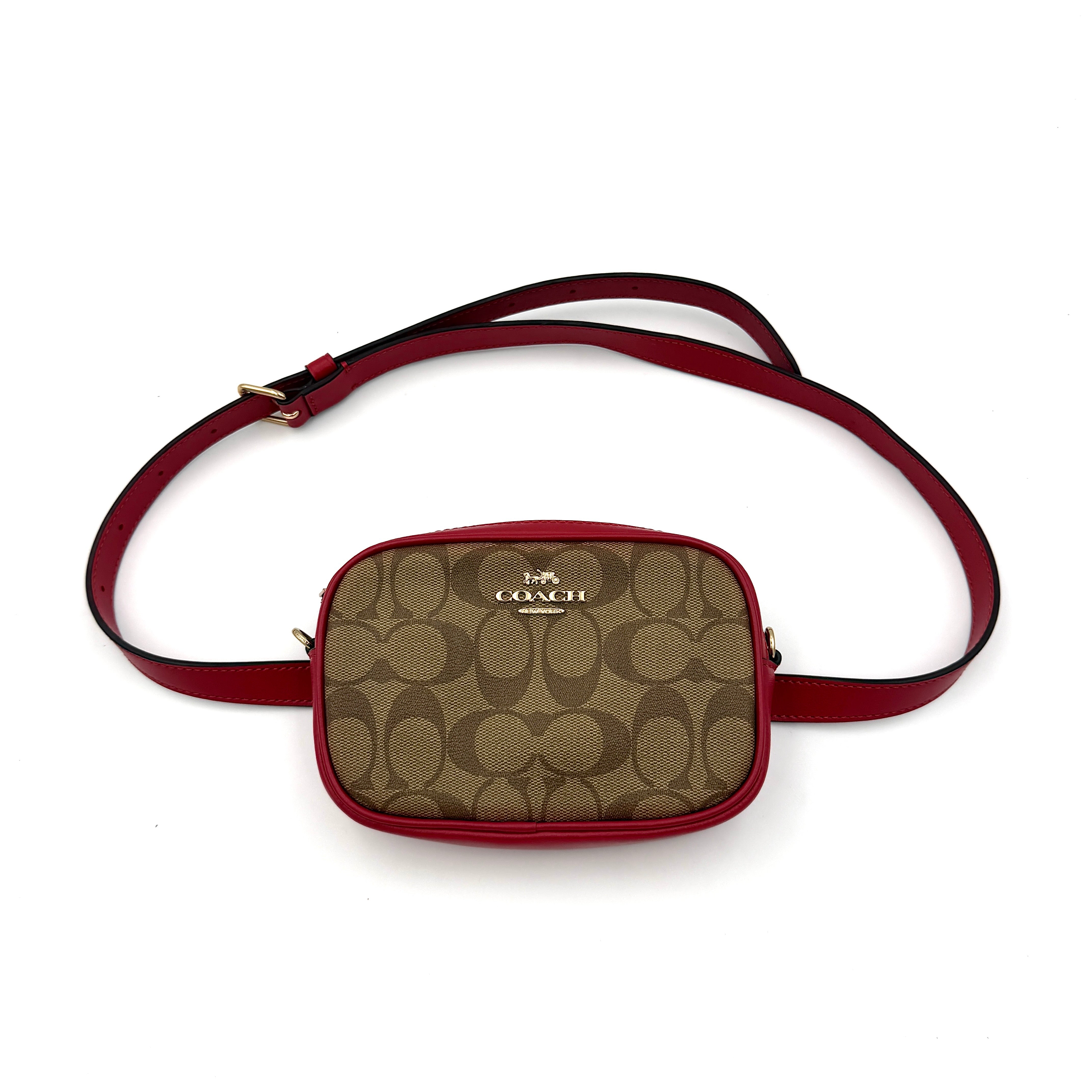 Coach Mini Jamie Crossbody Bag Beige/Red