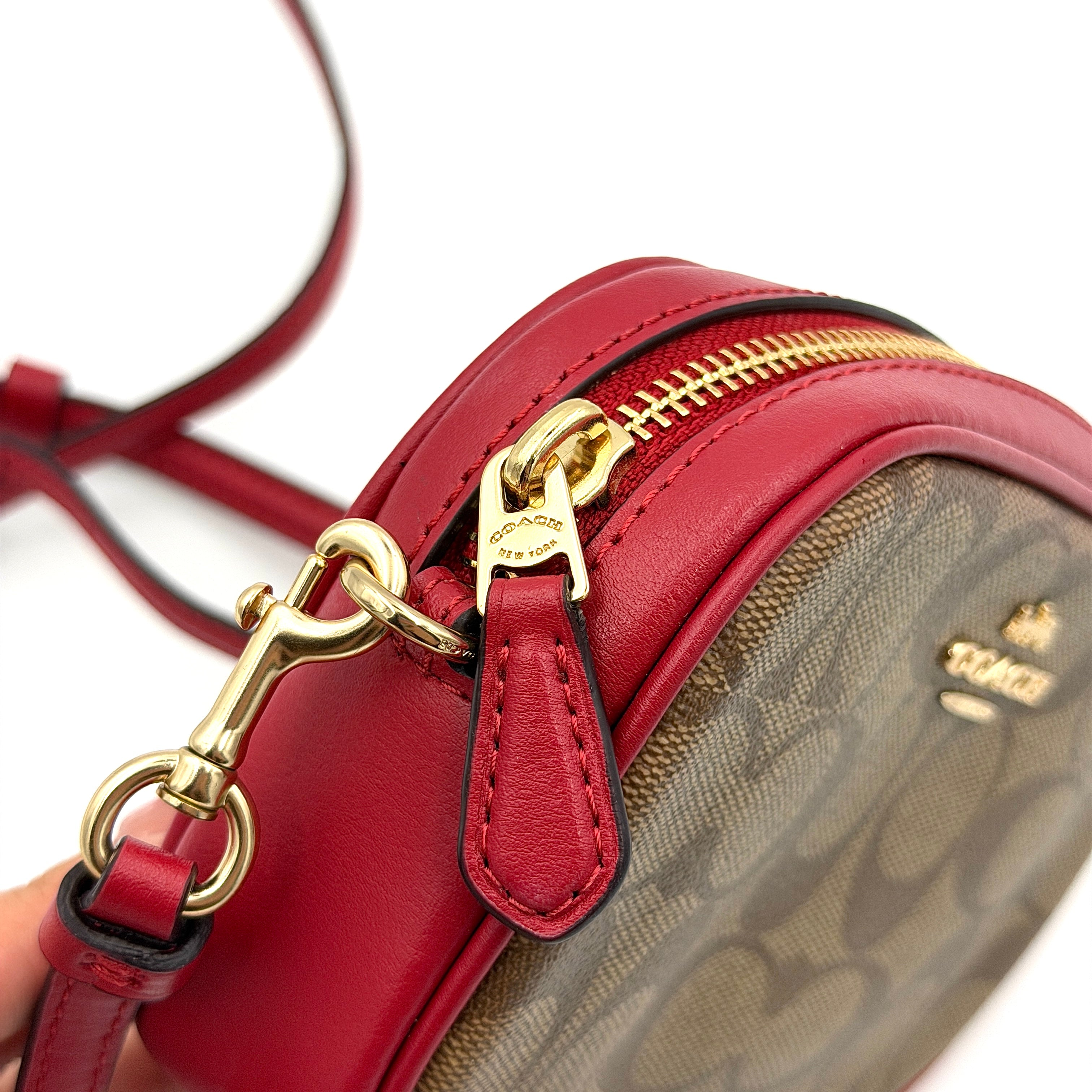 Coach Mini Jamie Crossbody Bag Beige/Red