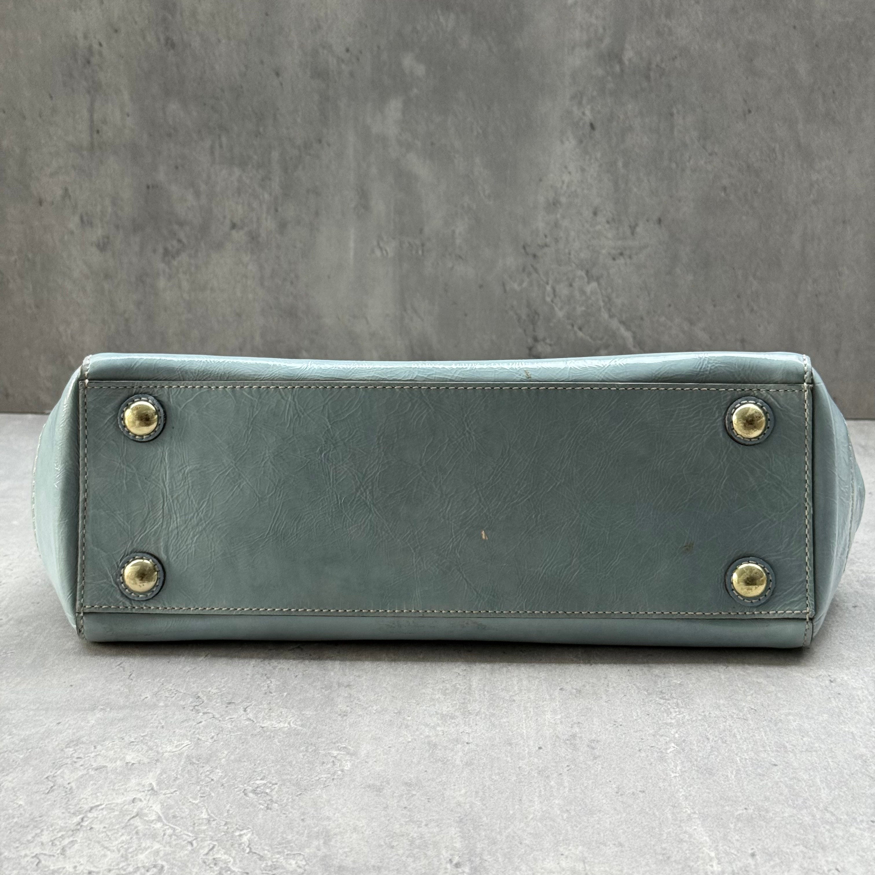 Coach Madeline Turnlock Handbag Baby Blue