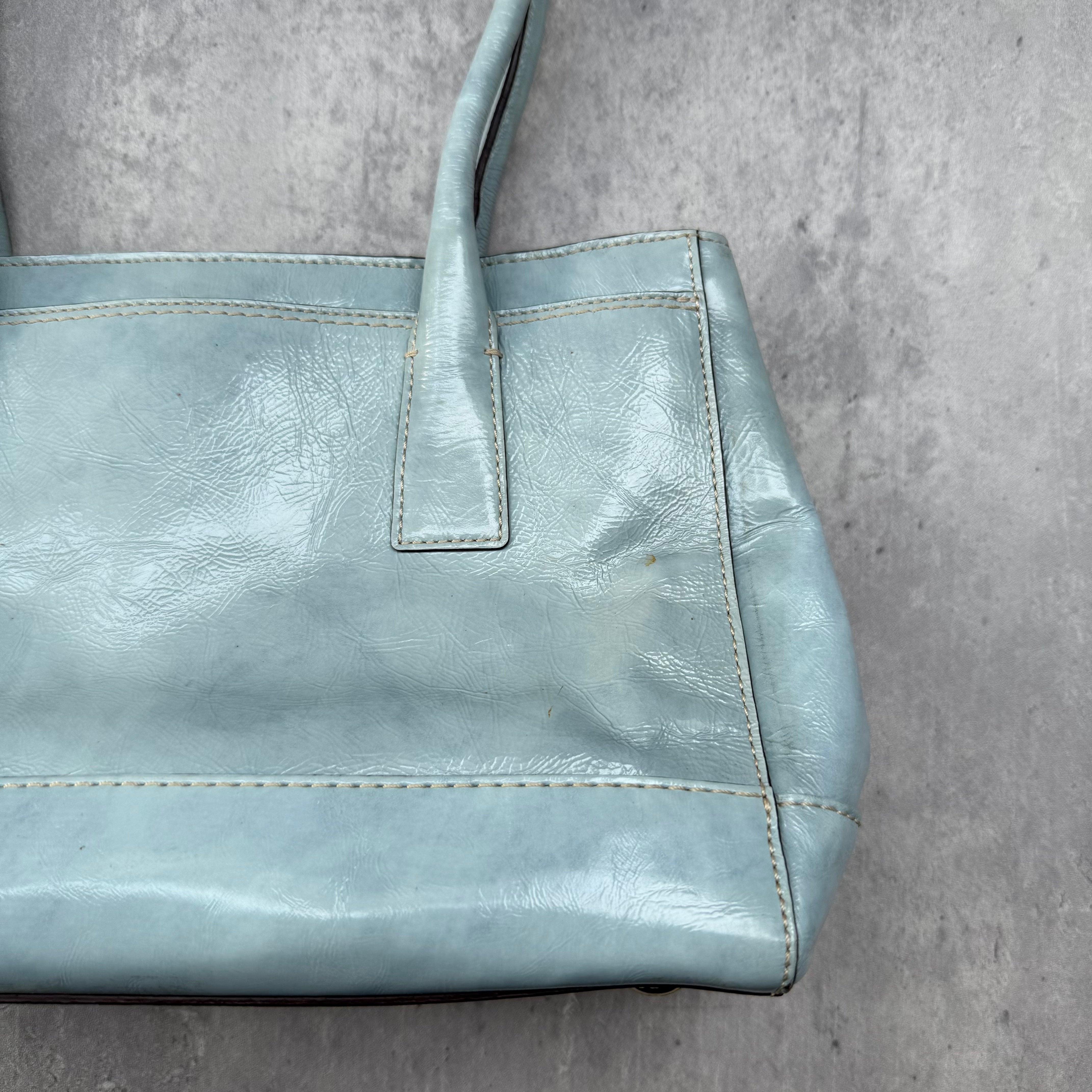 Coach Madeline Turnlock Handbag Baby Blue