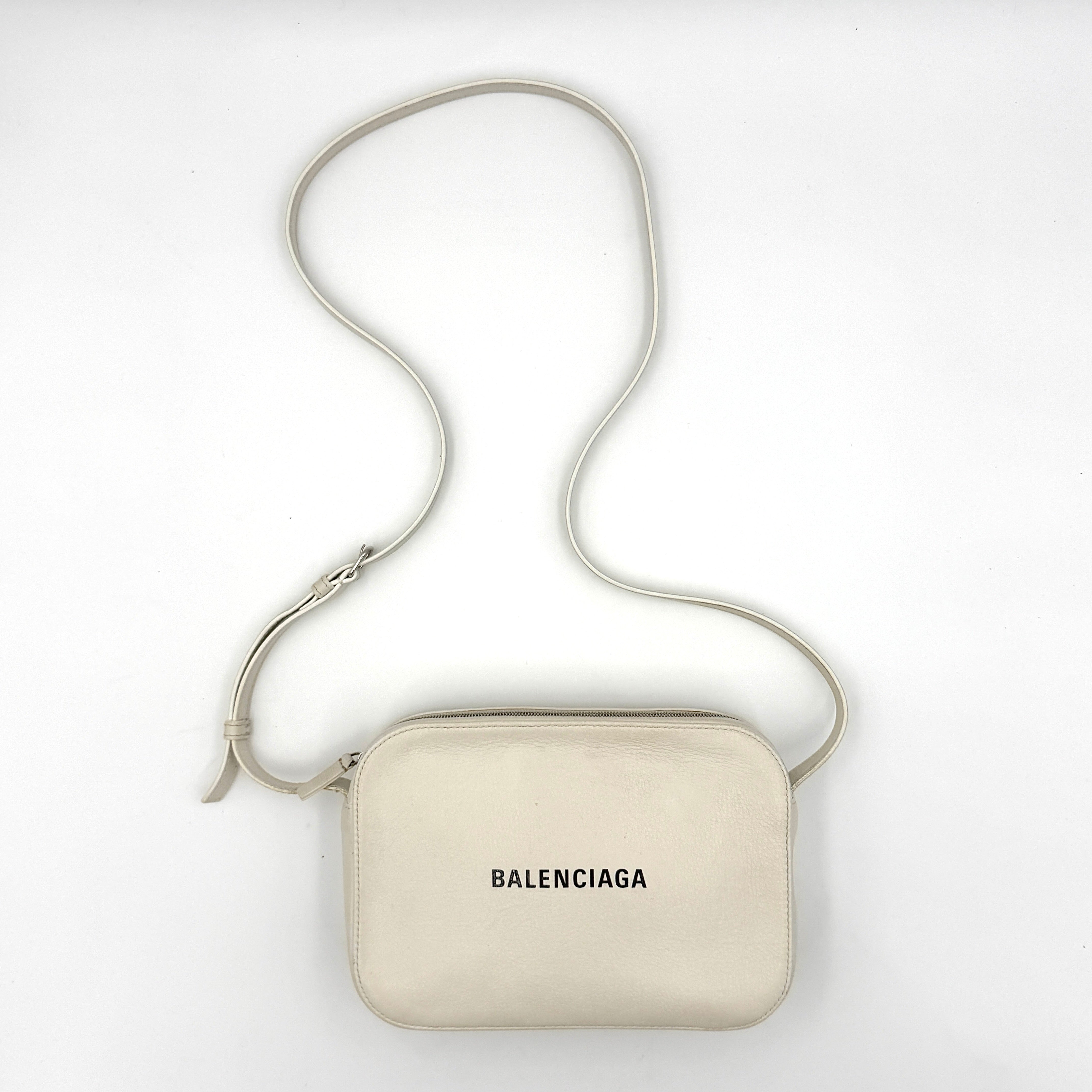 Balenciaga Everyday Camera Crossbody Bag White