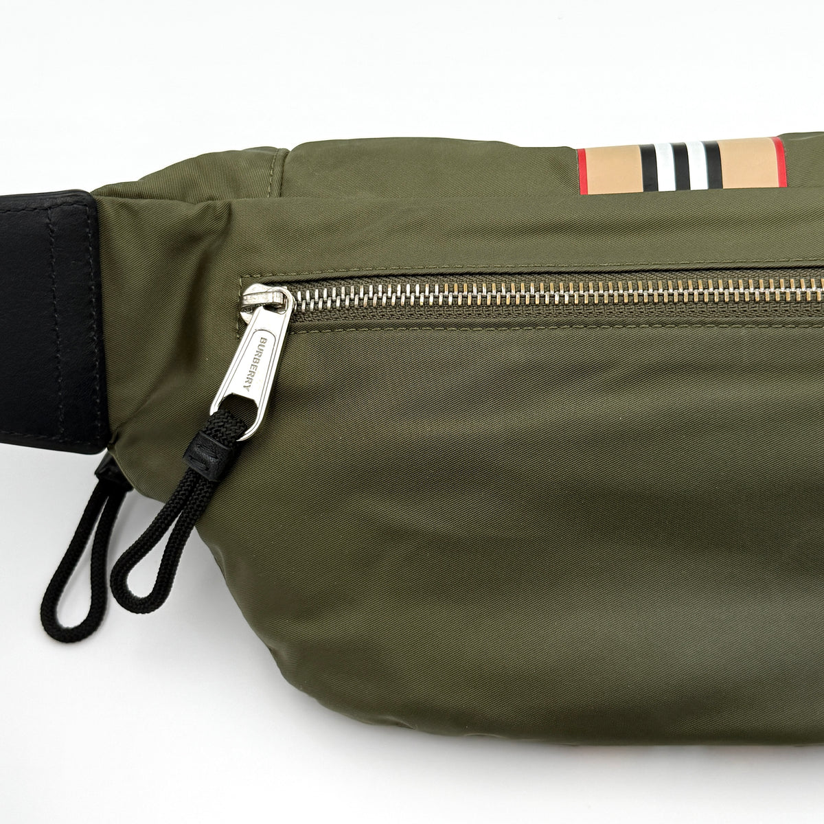 Burberry Logo Icon Stripe Sonny Body Bag Olive Green