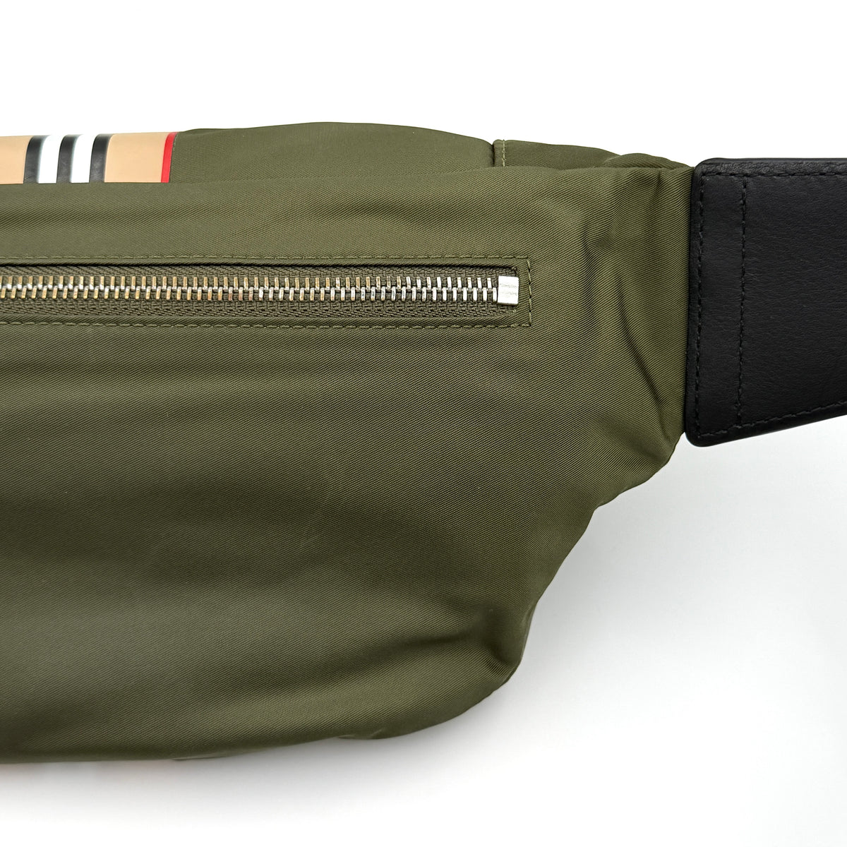 Burberry Logo Icon Stripe Sonny Body Bag Olive Green