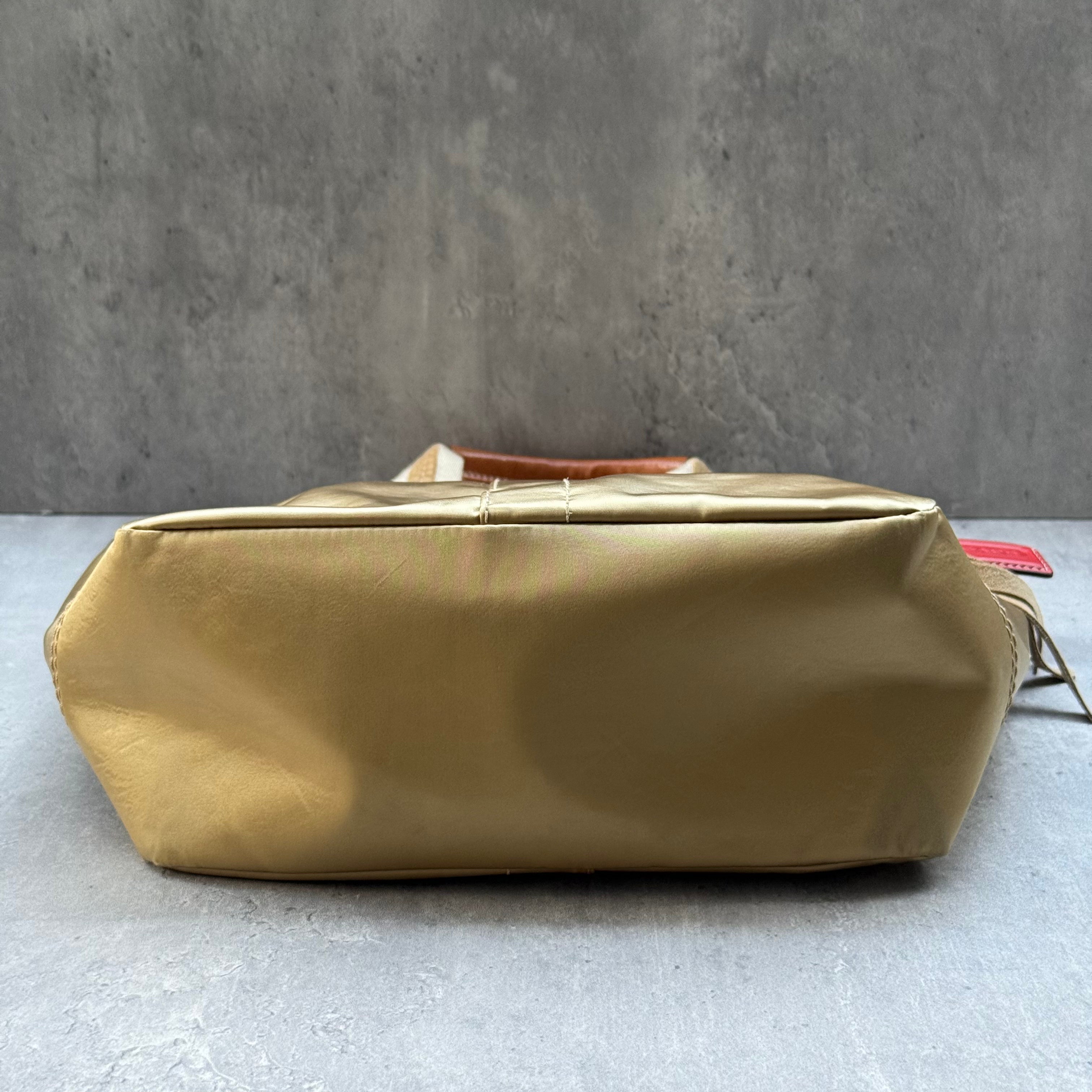 Coach Signature Hampton Tote Bag Gold