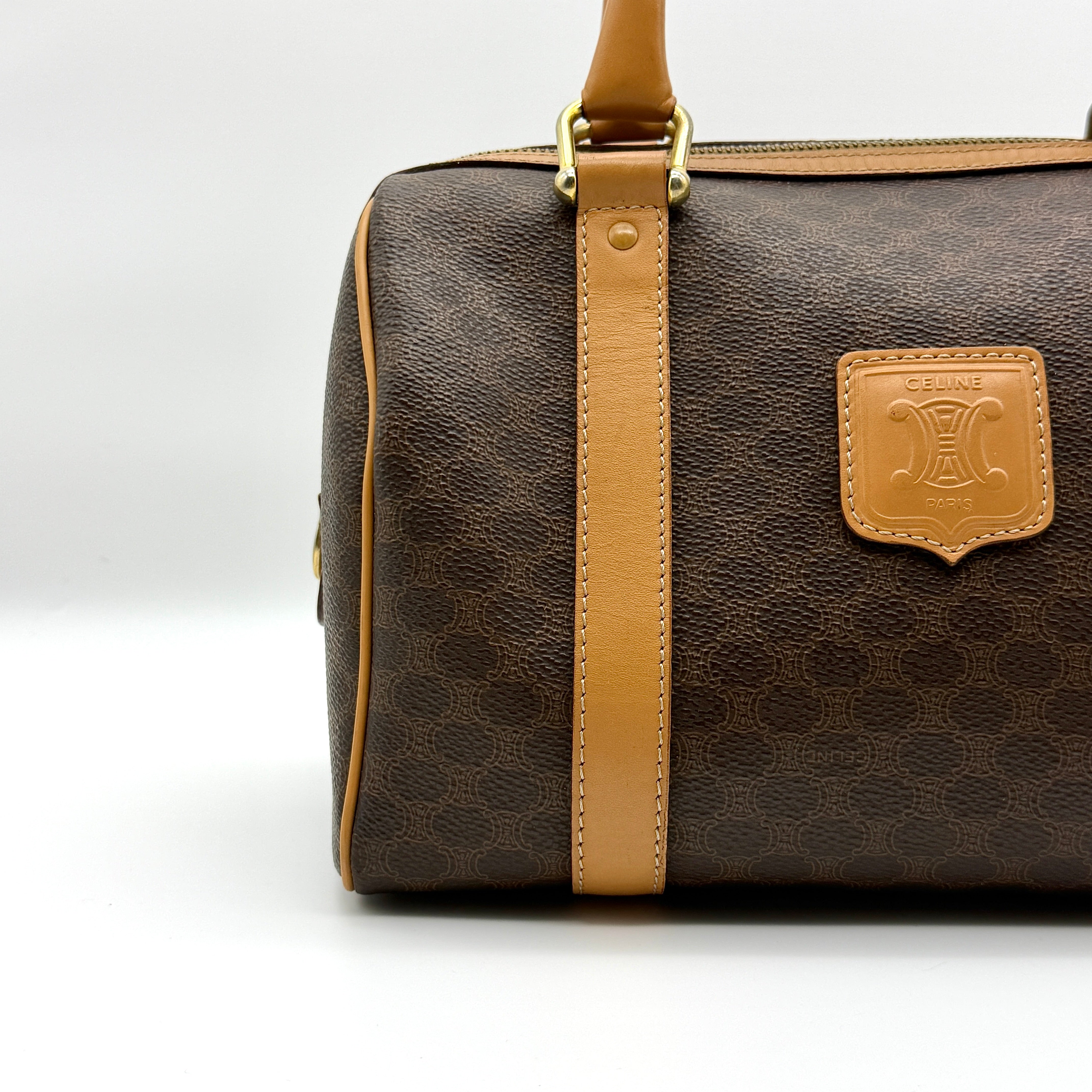 Celine Macadam Boston Bag Brown/Beige