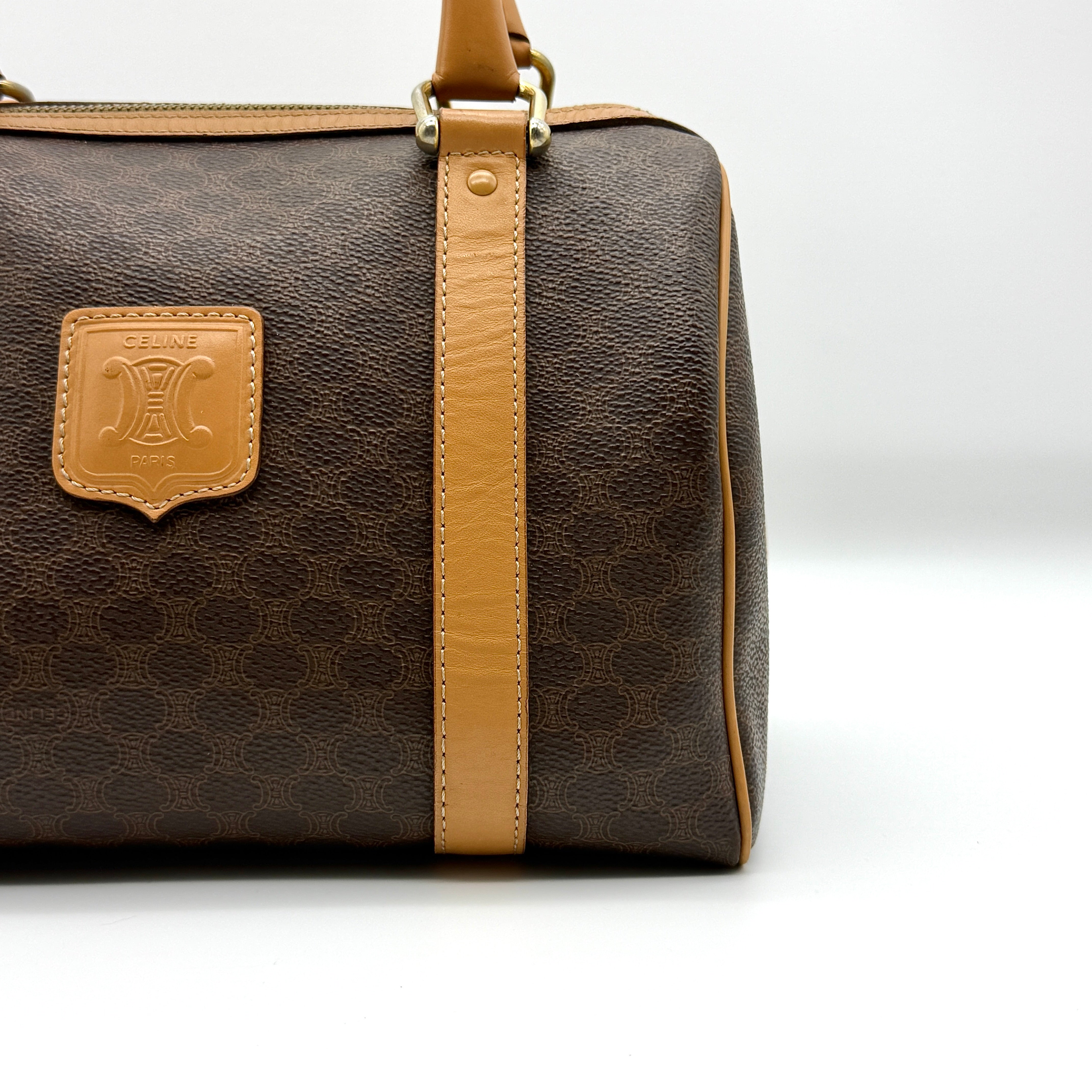 Celine Macadam Boston Bag Brown/Beige