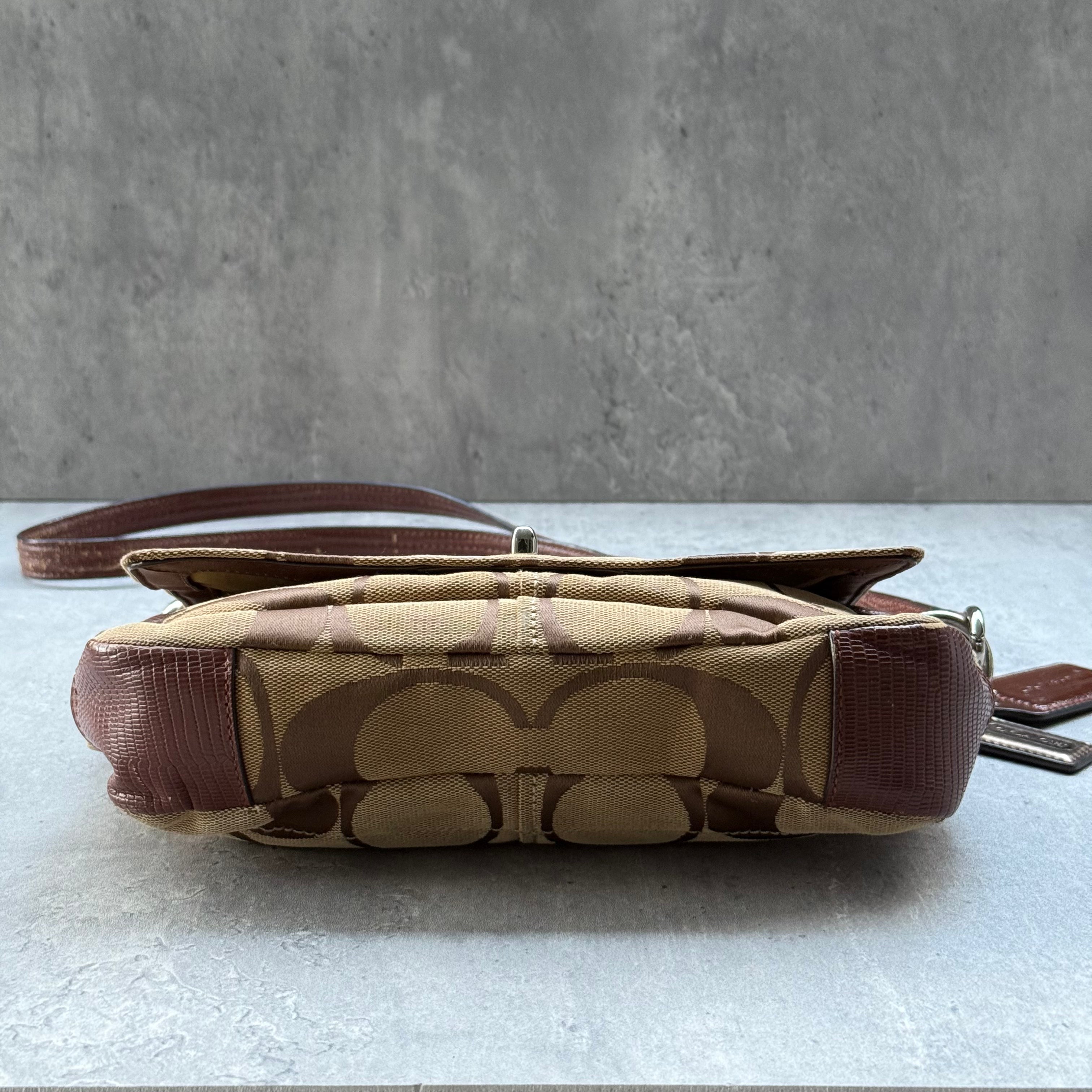 Coach Signature Chelsea Flap Crossbody Bag Beige