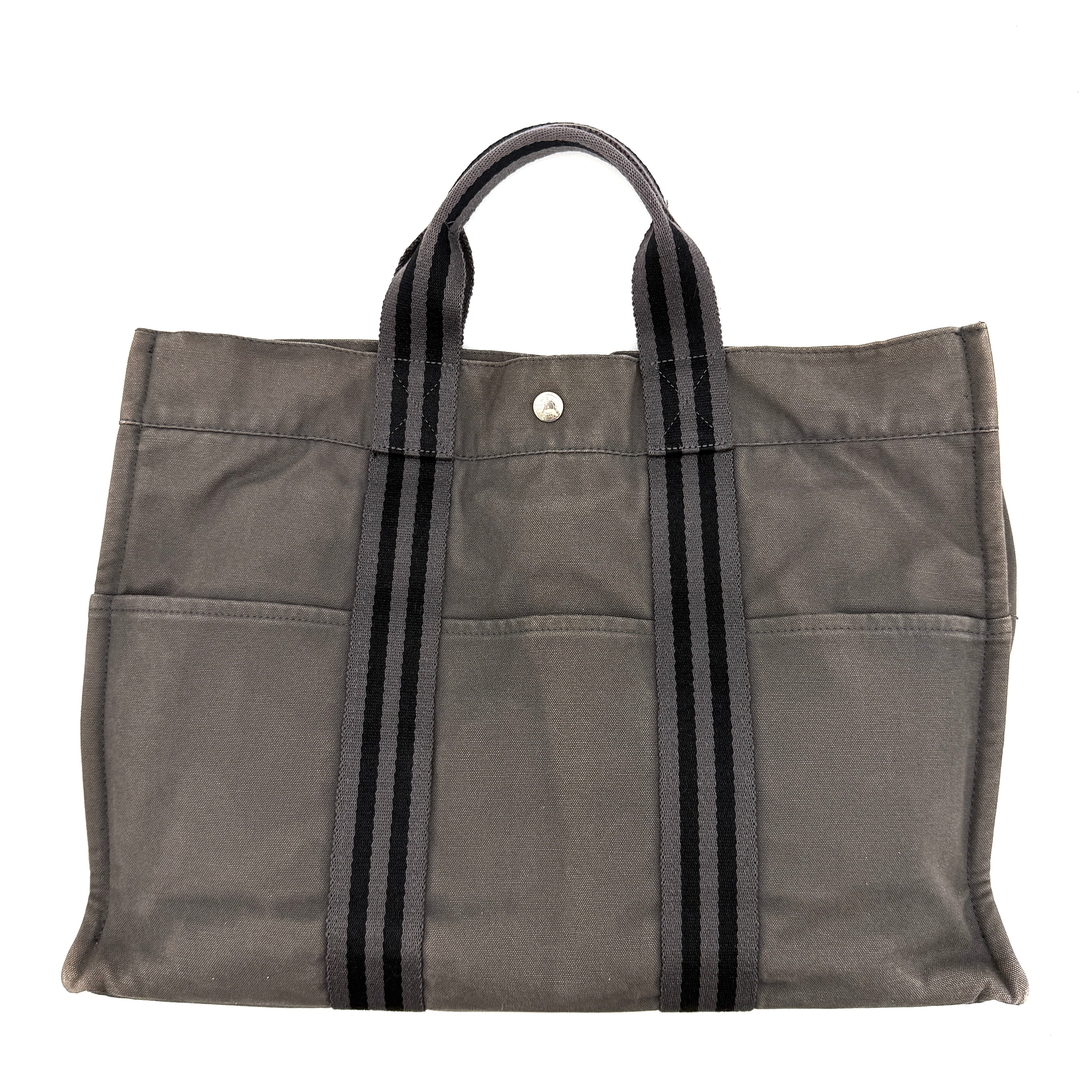 Hermès Fourre Tout MM Tote Bag Black/Grey