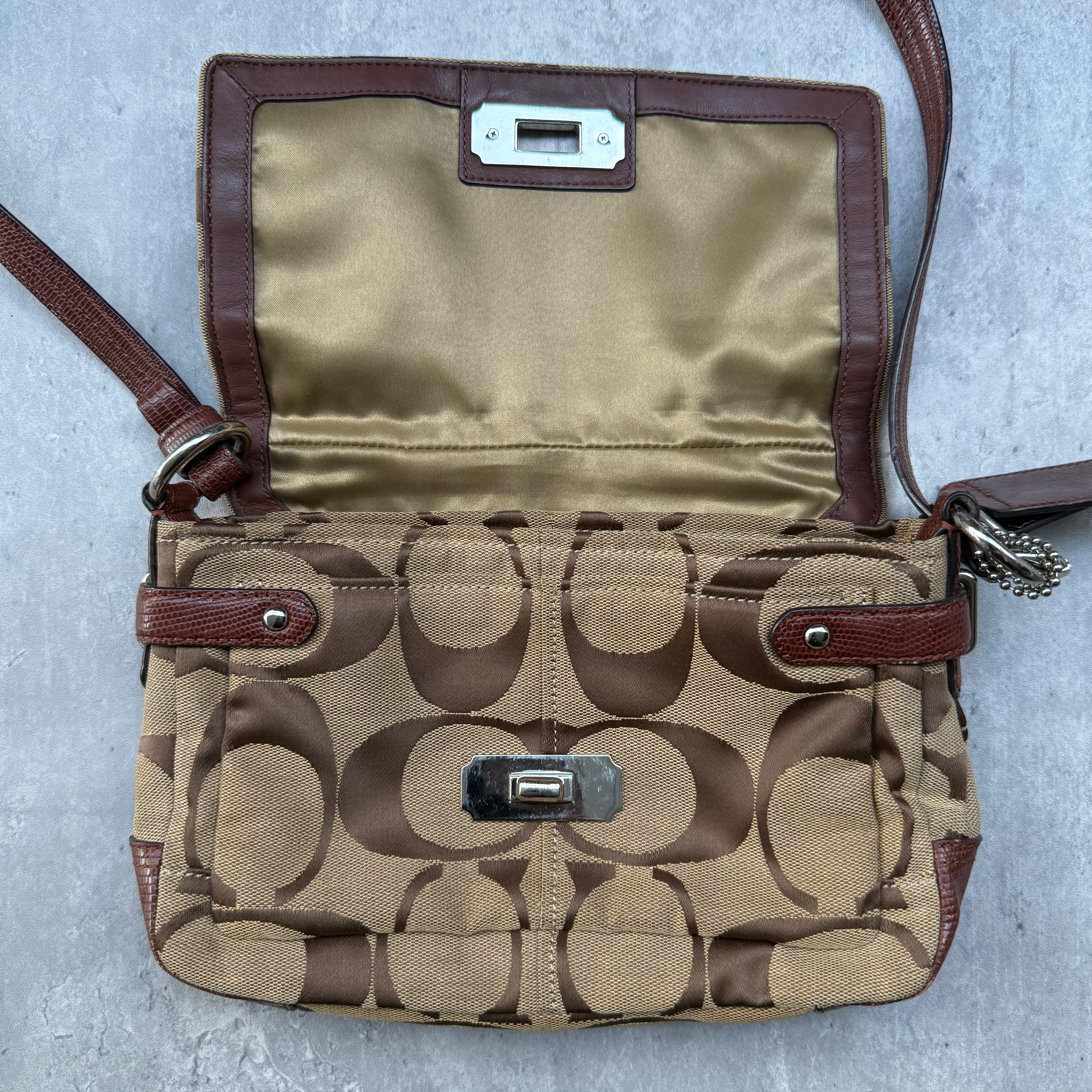 Coach Signature Chelsea Flap Crossbody Bag Beige