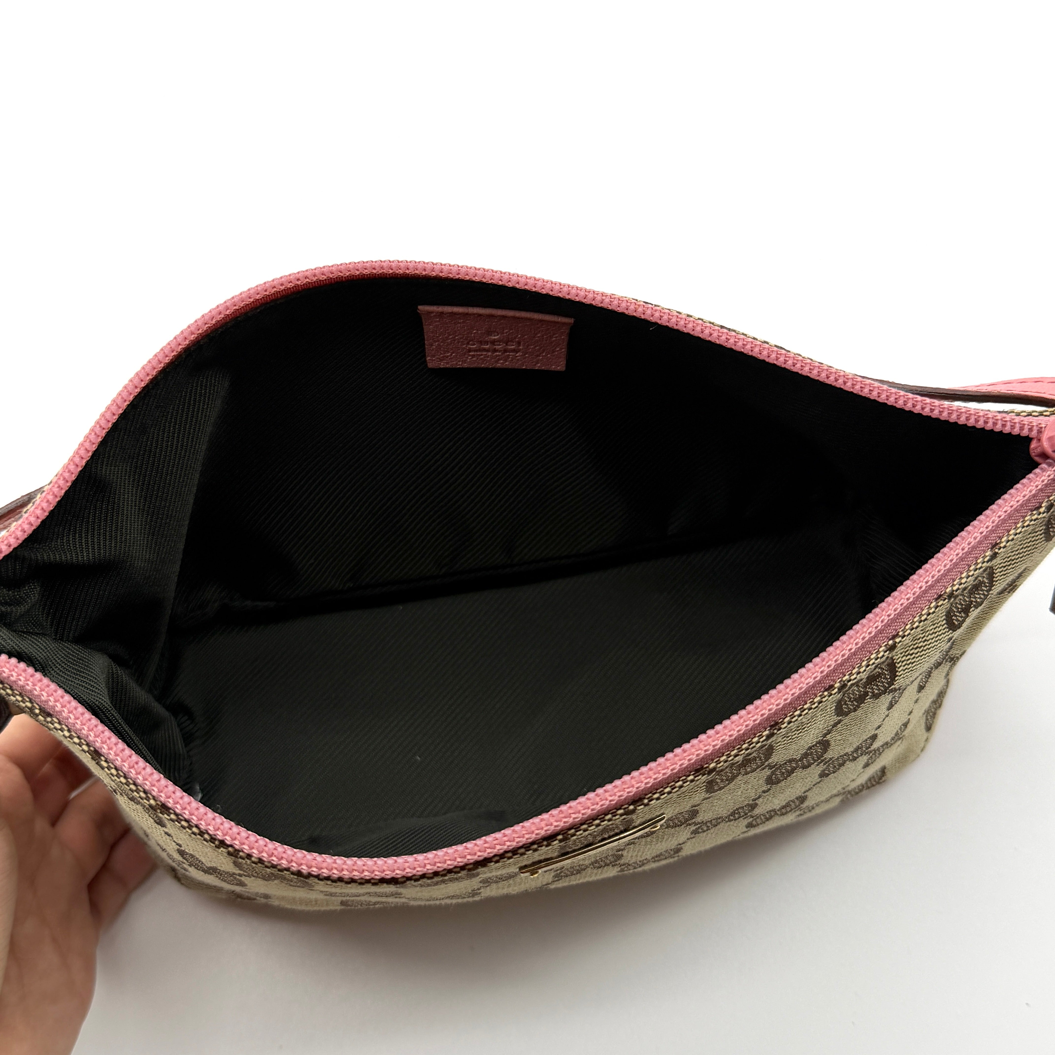 Gucci GG Monogram Pochette Boat Shoulder Bag Beige/Pink