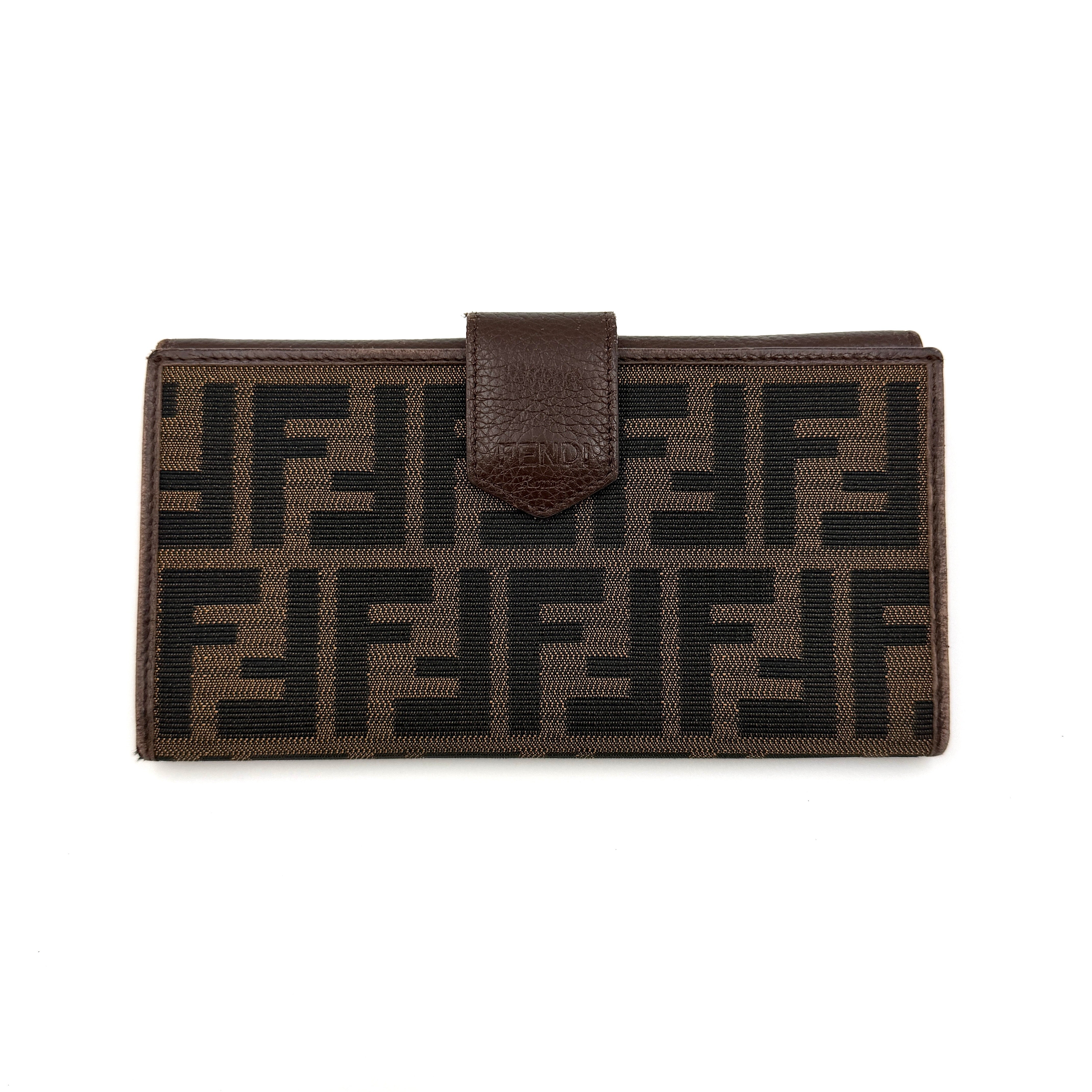 Fendi FF Zucca Long Wallet Brown