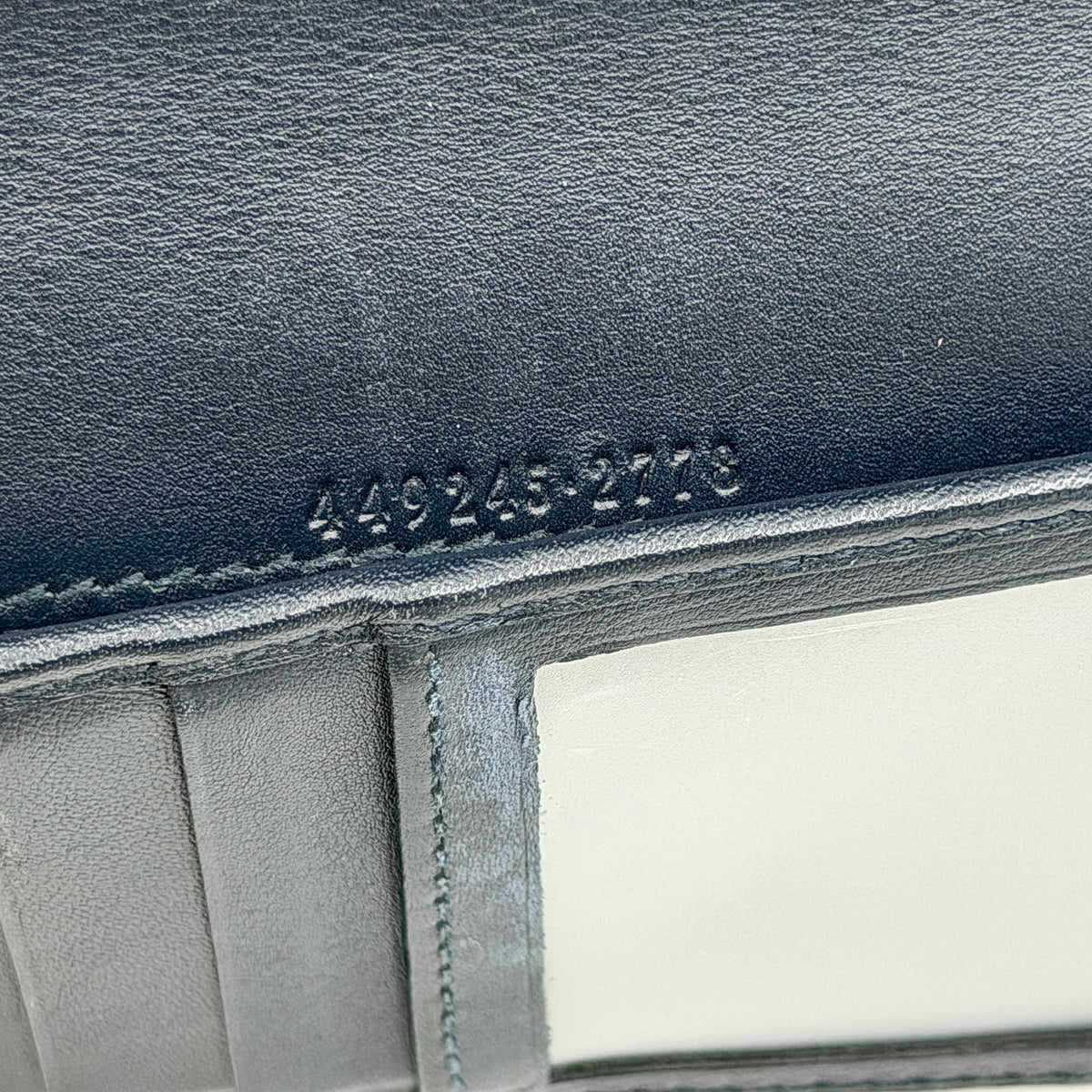 Gucci Microguccissima GG Monogram Embossed Long Wallet Navy Blue
