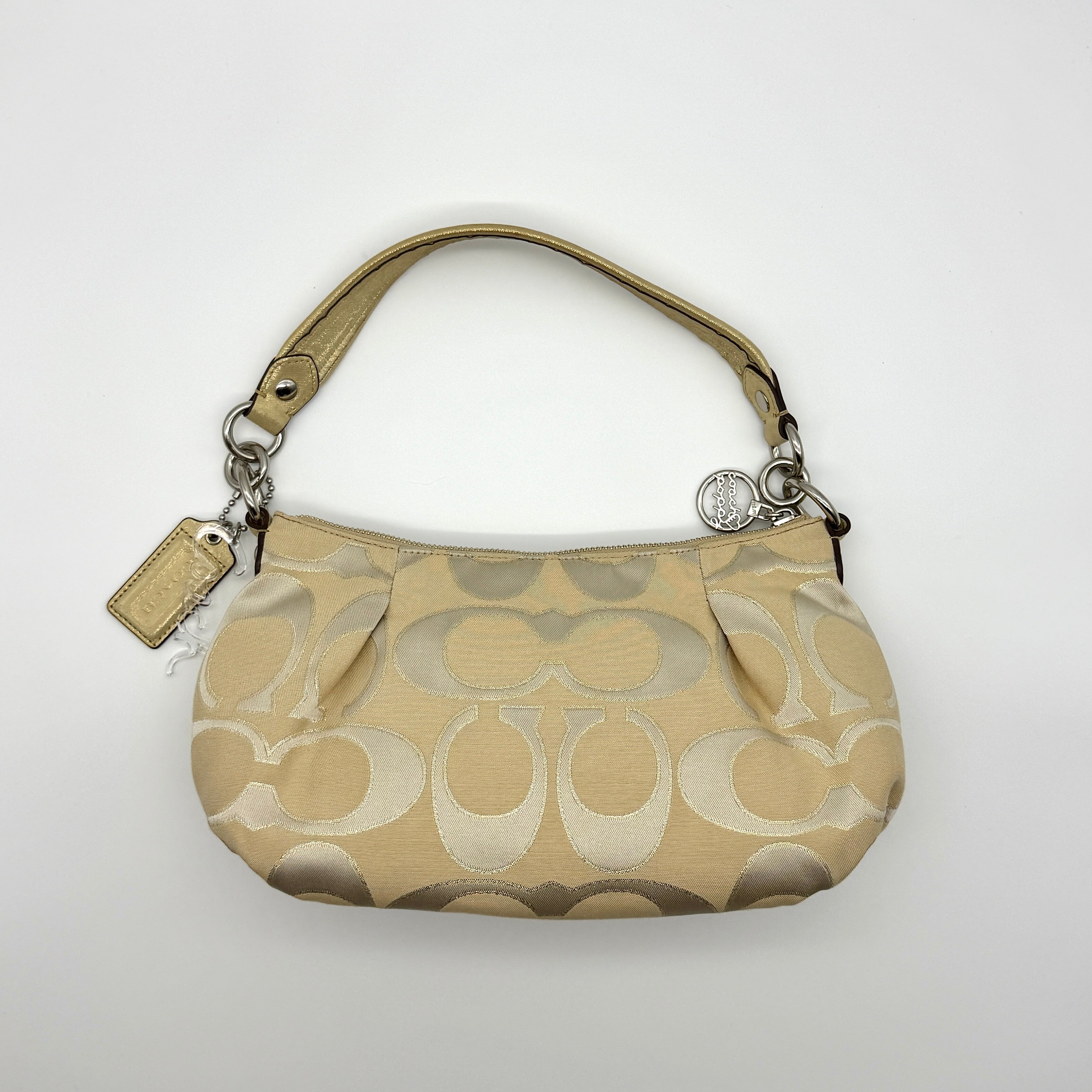 Coach 2Way Signature Poppy Shoulder Bag Beige/Gold