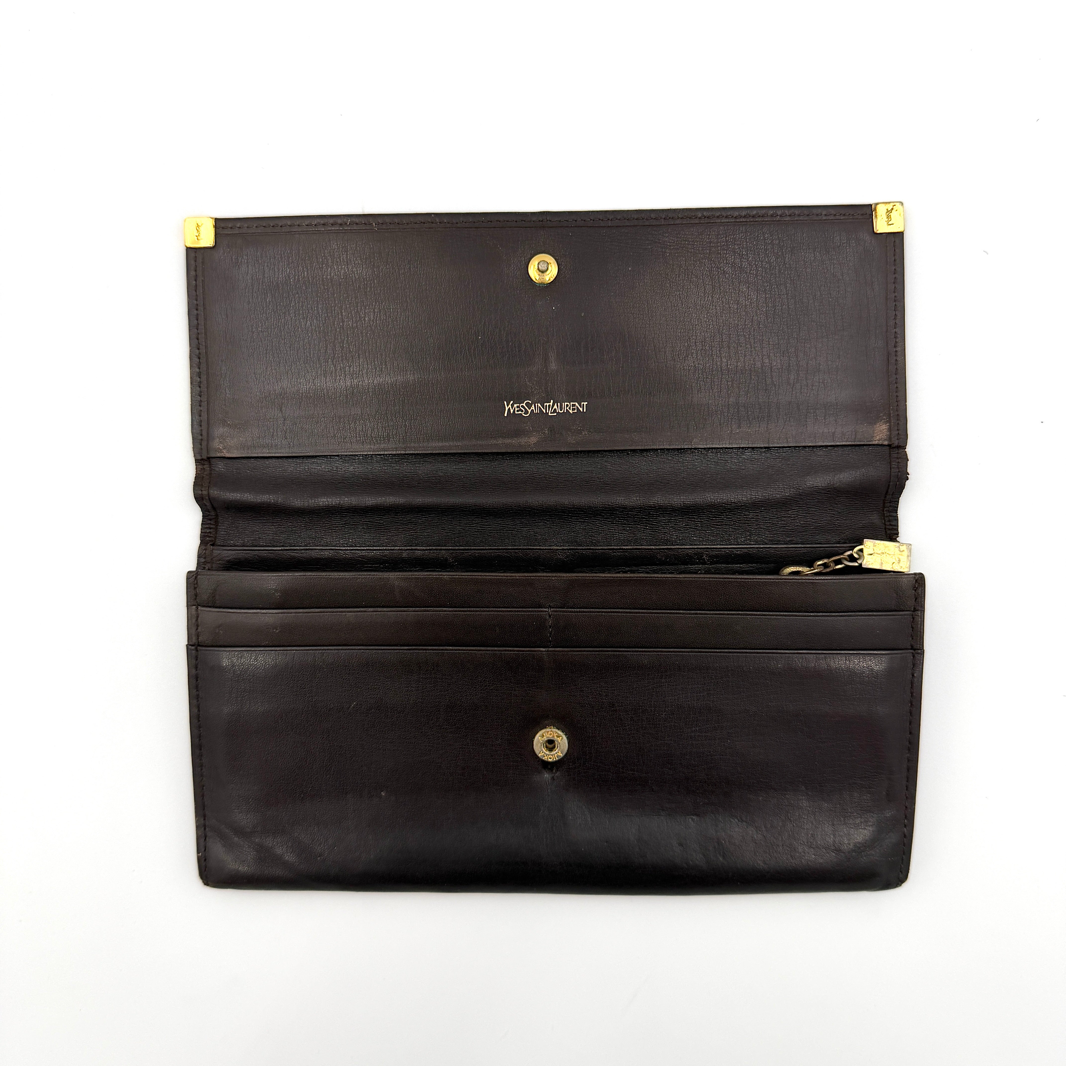 Saint Laurent YSL Paris SLP Long Wallet Black