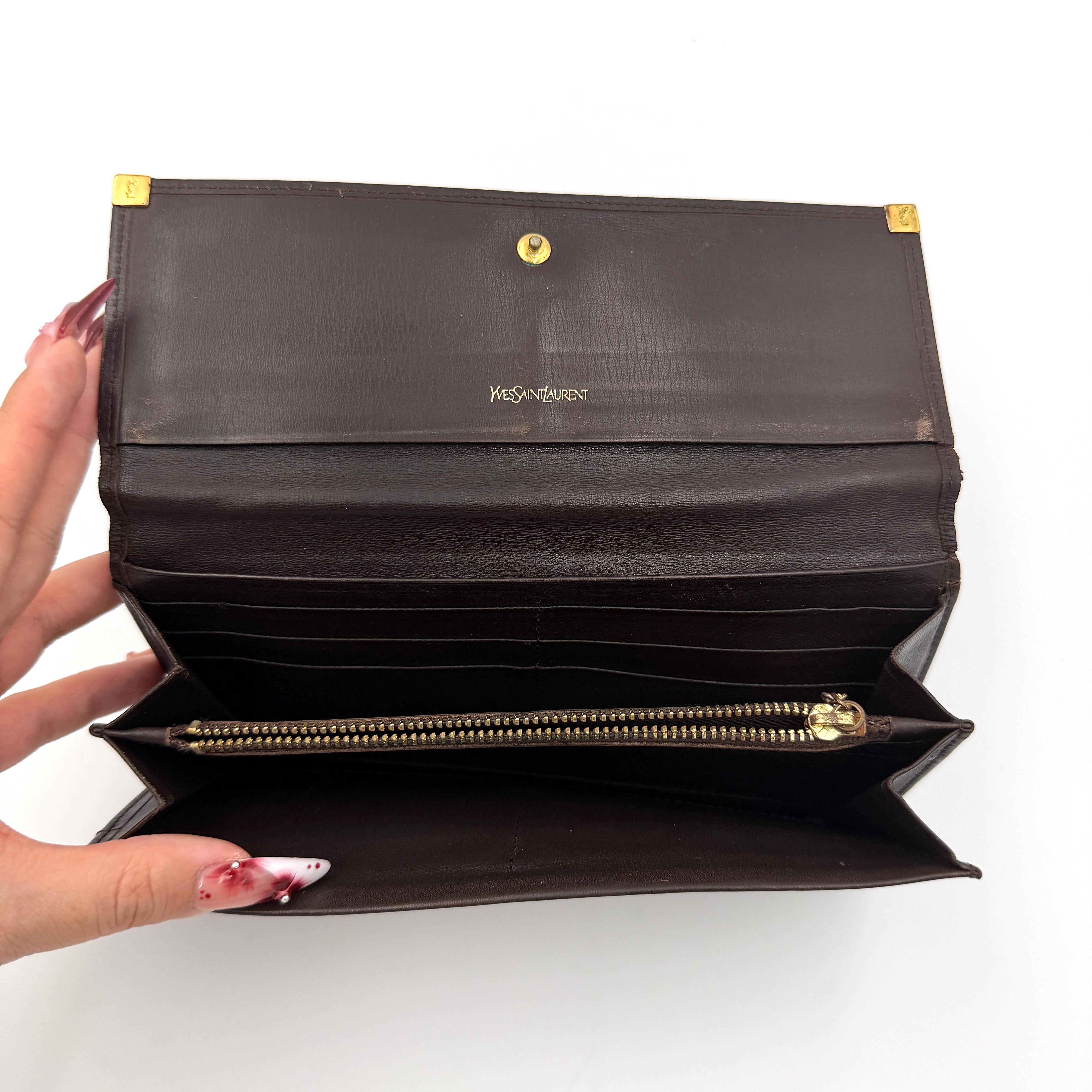 Saint Laurent YSL Paris SLP Long Wallet Black