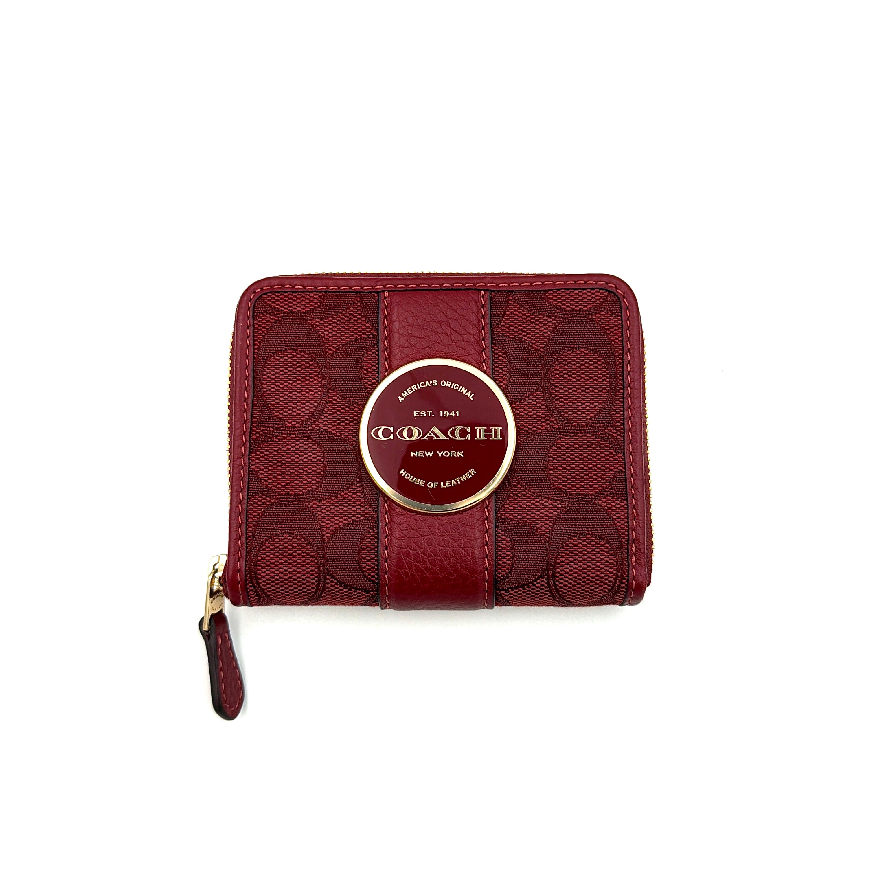 Coach Lonnie Small Zip Around Wallet Red
