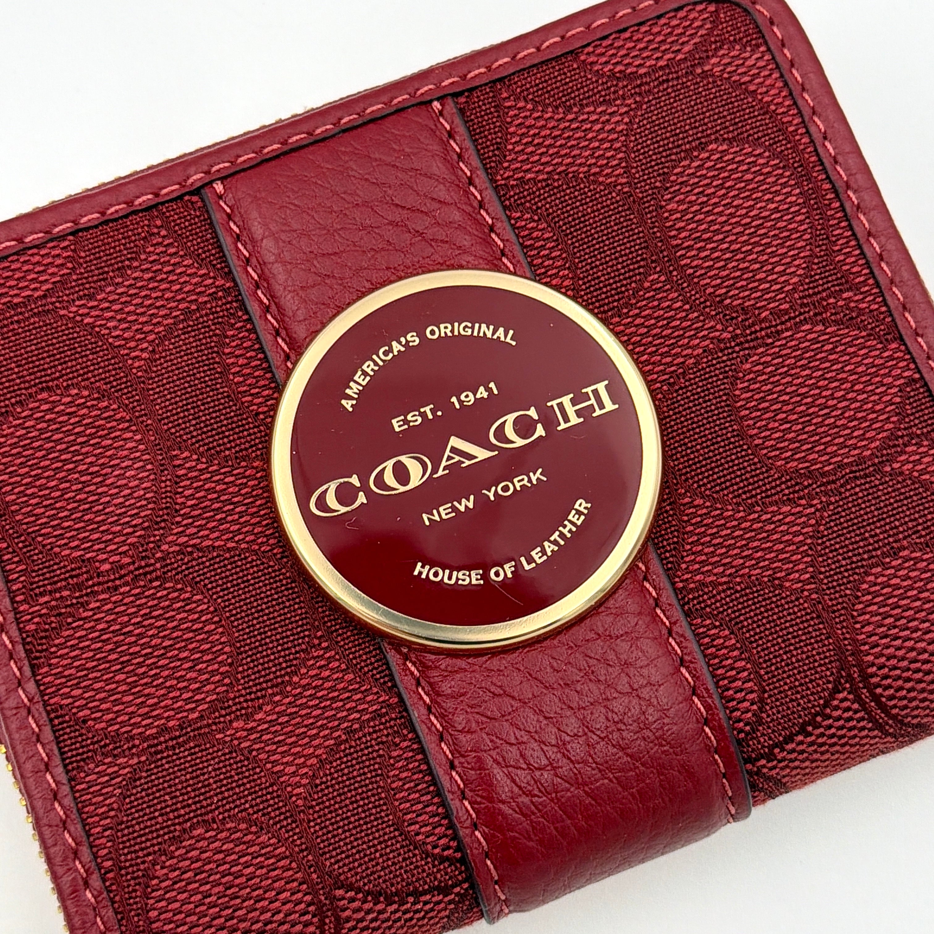 Coach Lonnie Small Zip Around Wallet Red