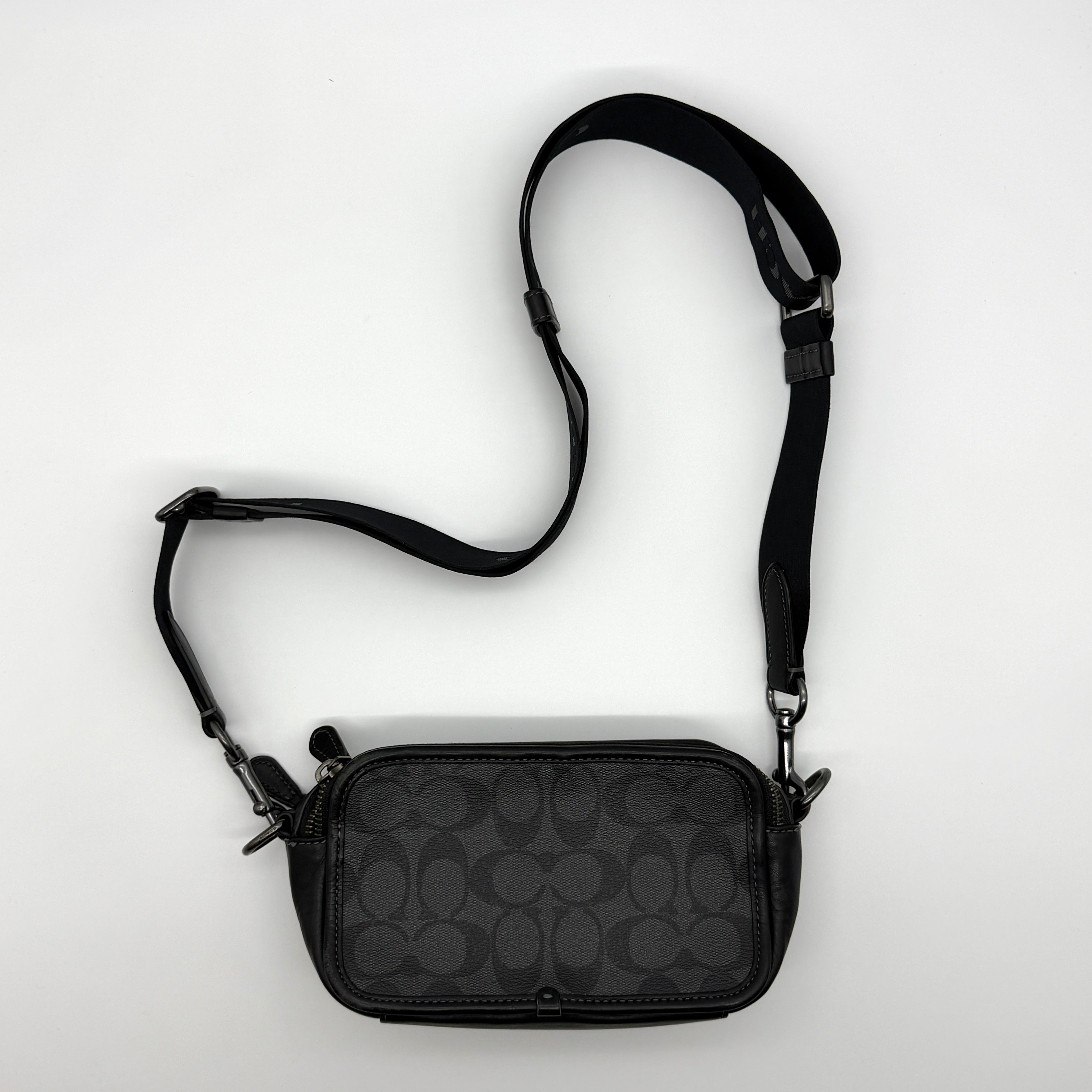 Coach Signature Graham Crossbody Bag Black/Grey