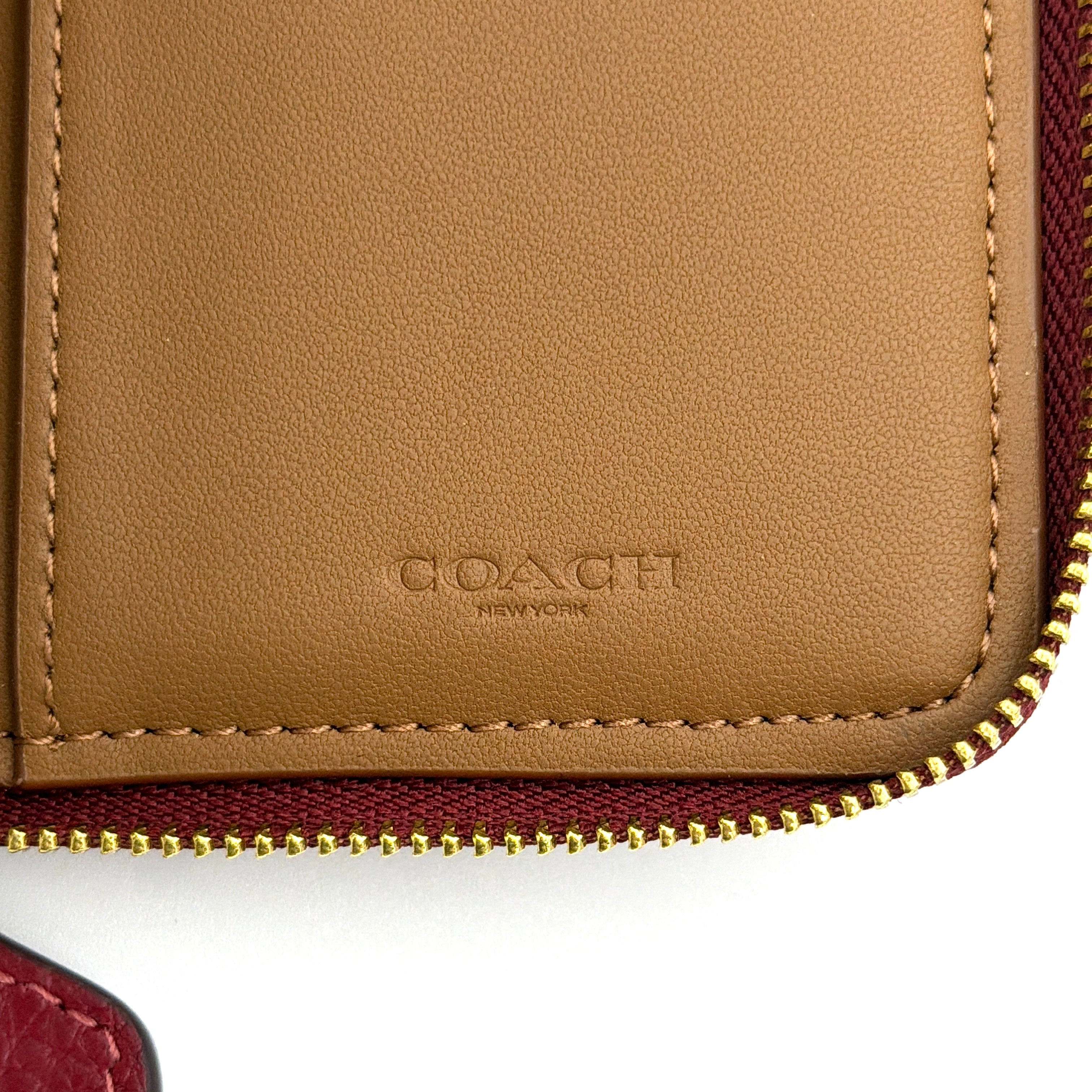 Coach Lonnie Small Zip Around Wallet Red