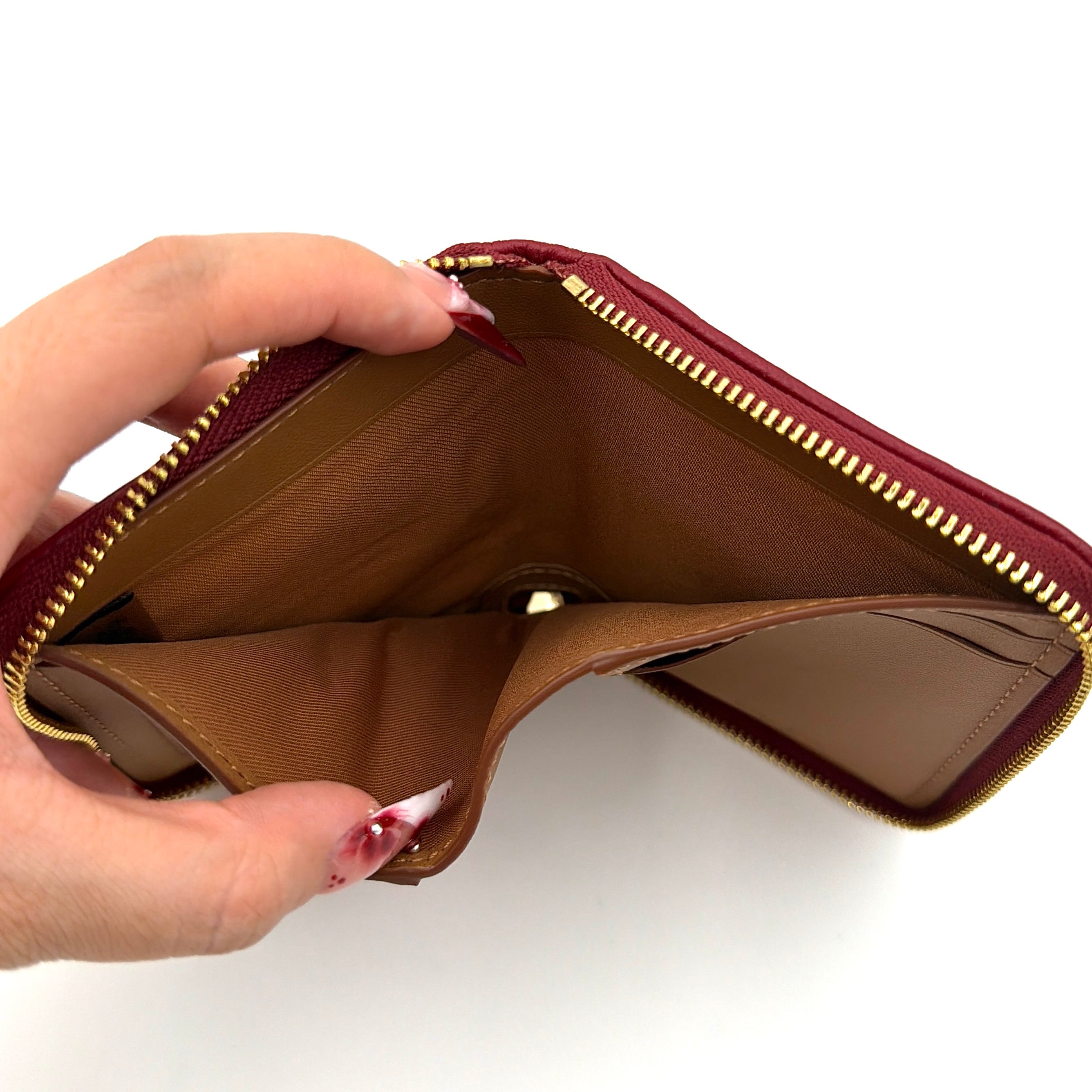 Coach Lonnie Small Zip Around Wallet Red