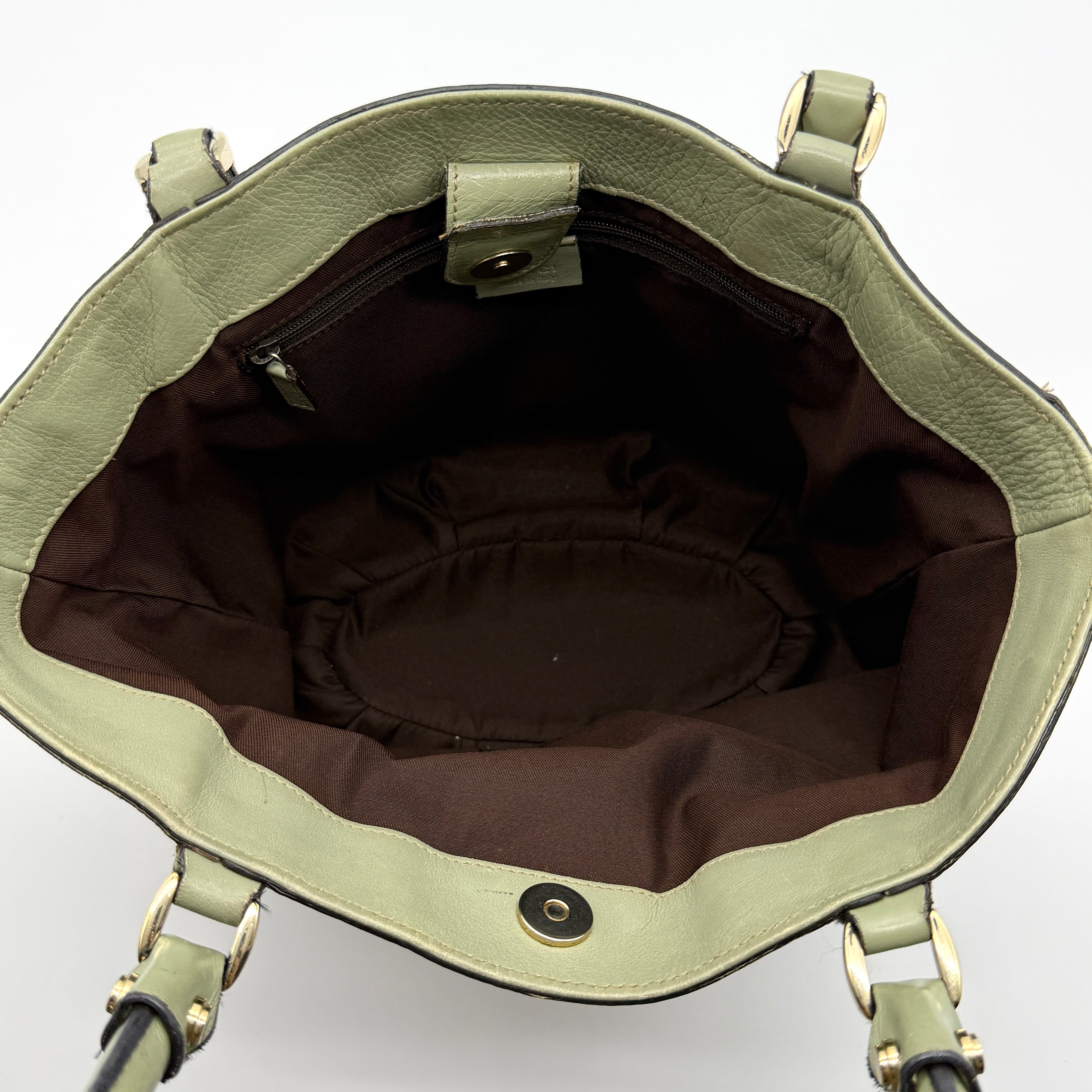 Gucci GG Monogram Abbey D-Ring Shoulder Bag Beige/Green