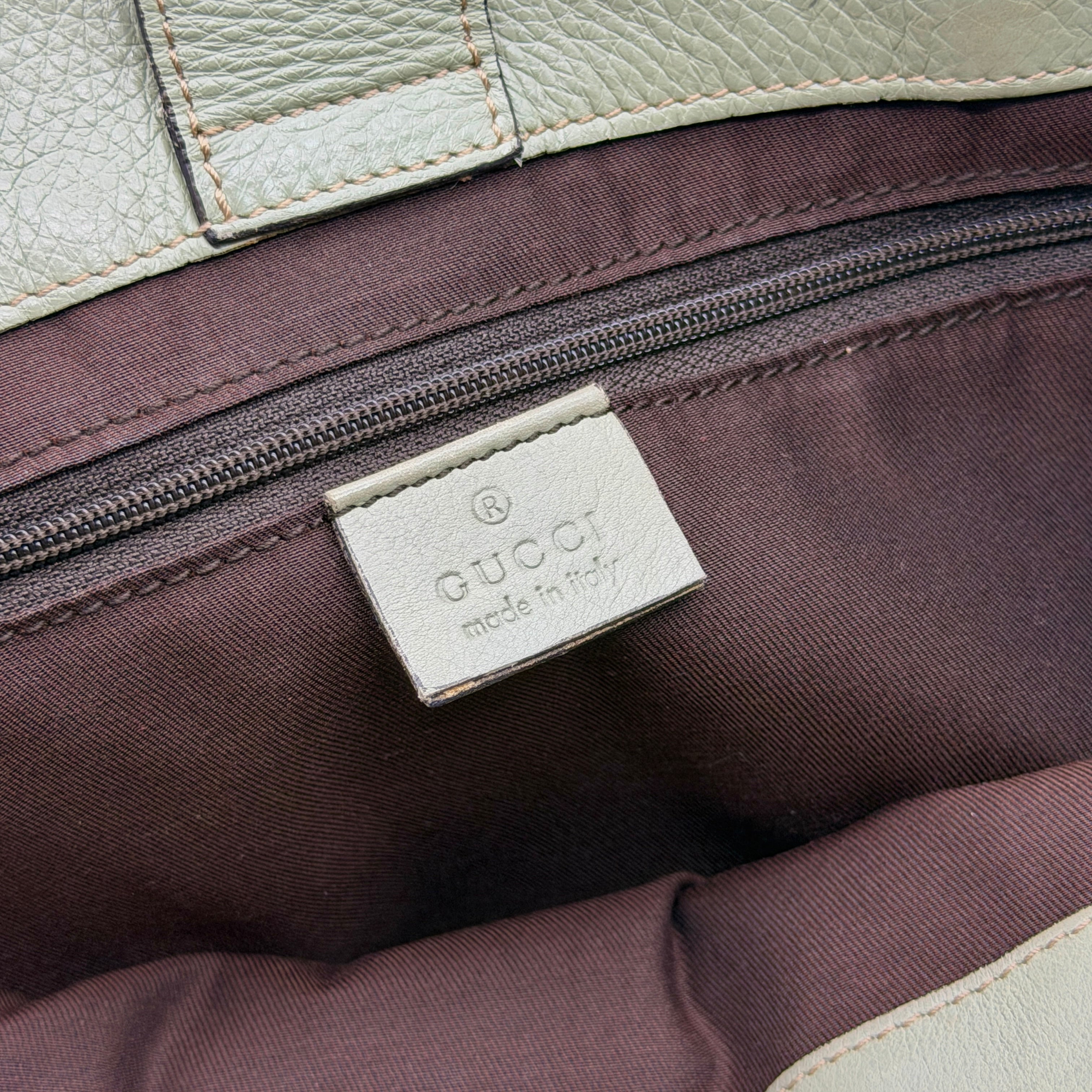 Gucci GG Monogram Abbey D-Ring Shoulder Bag Beige/Green