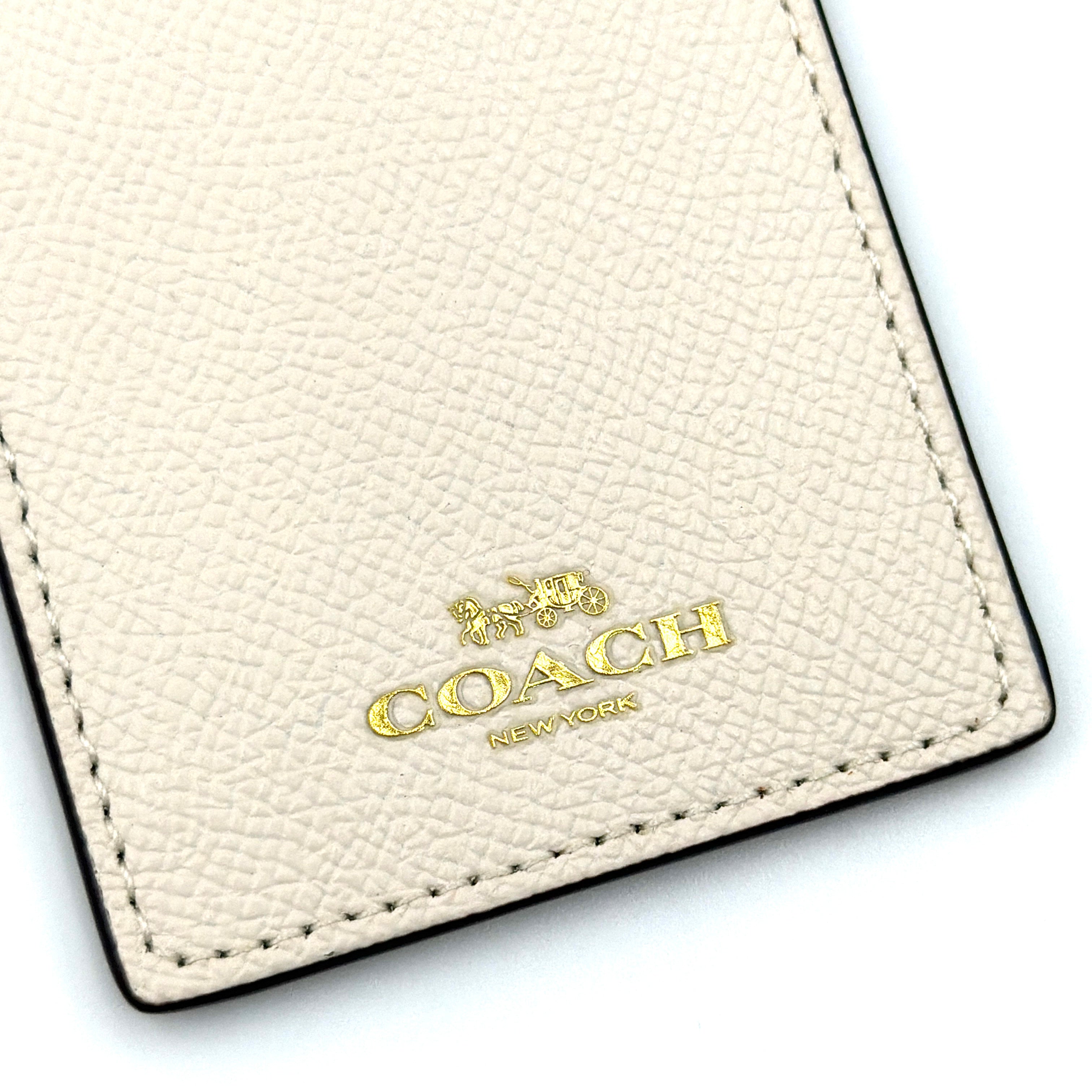 Coach Signature ID Cardholder Lanyard White