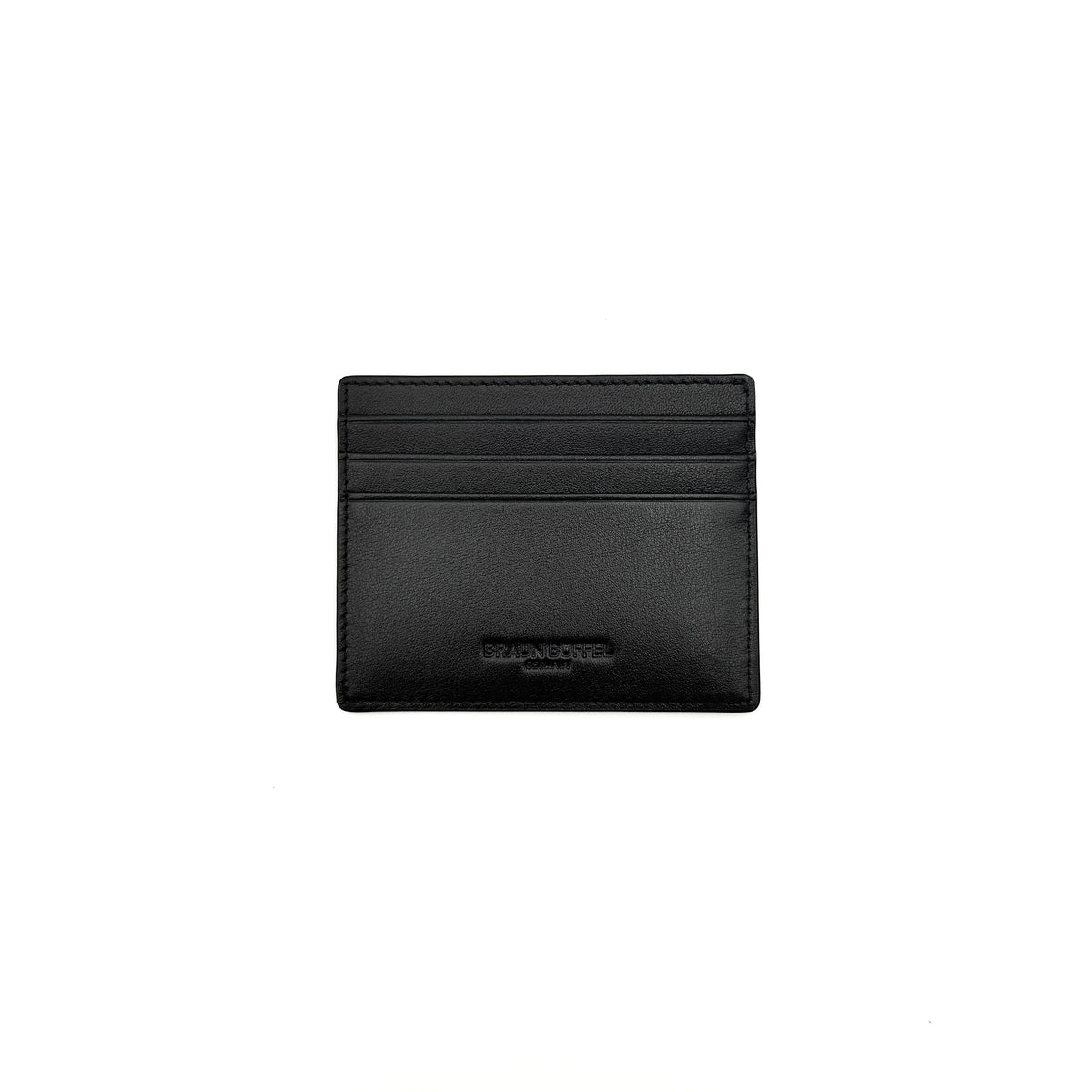 Braun Büffel Leather Card Holder Black
