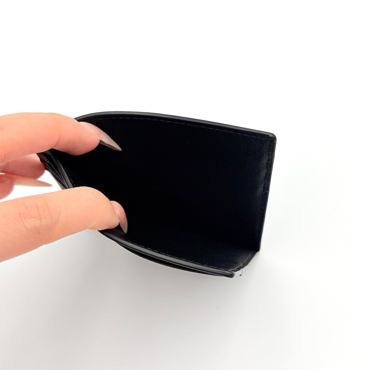Braun Büffel Leather Card Holder Black