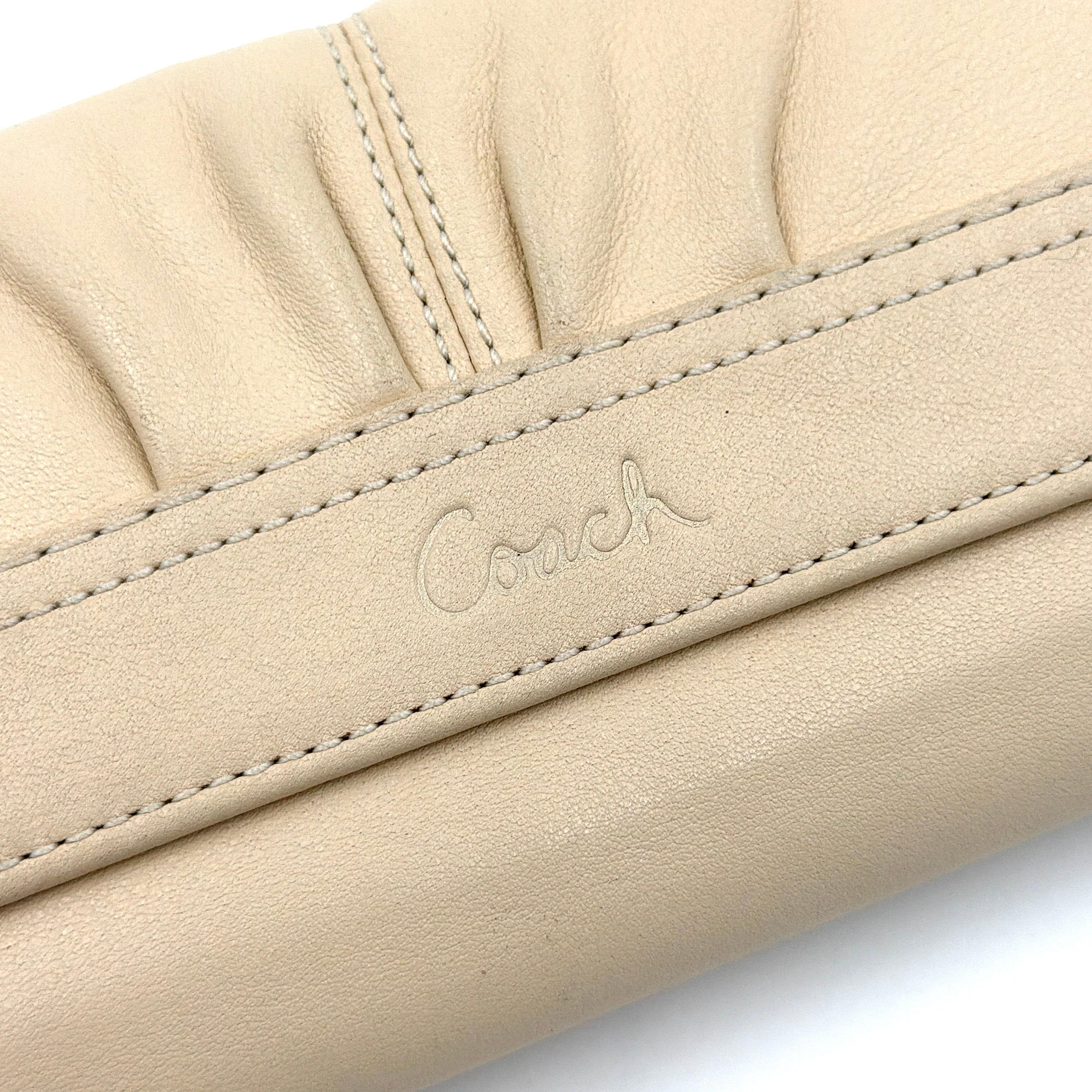Coach Soho Pleated Trifold Long Wallet Cream