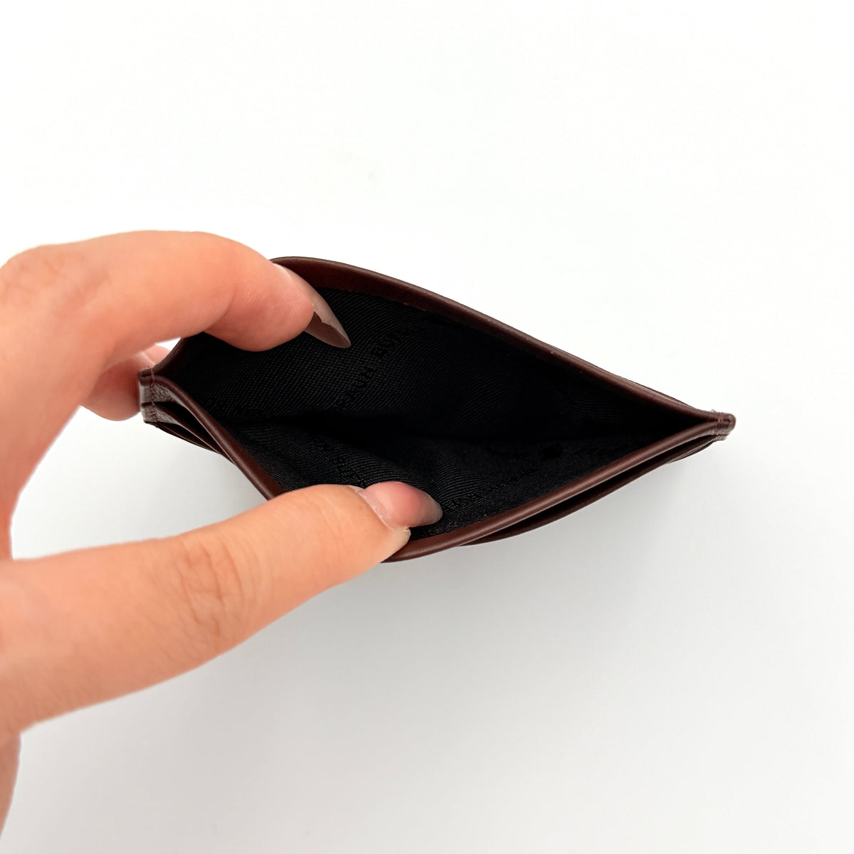 Braun Büffel Leather Card Holder Brown