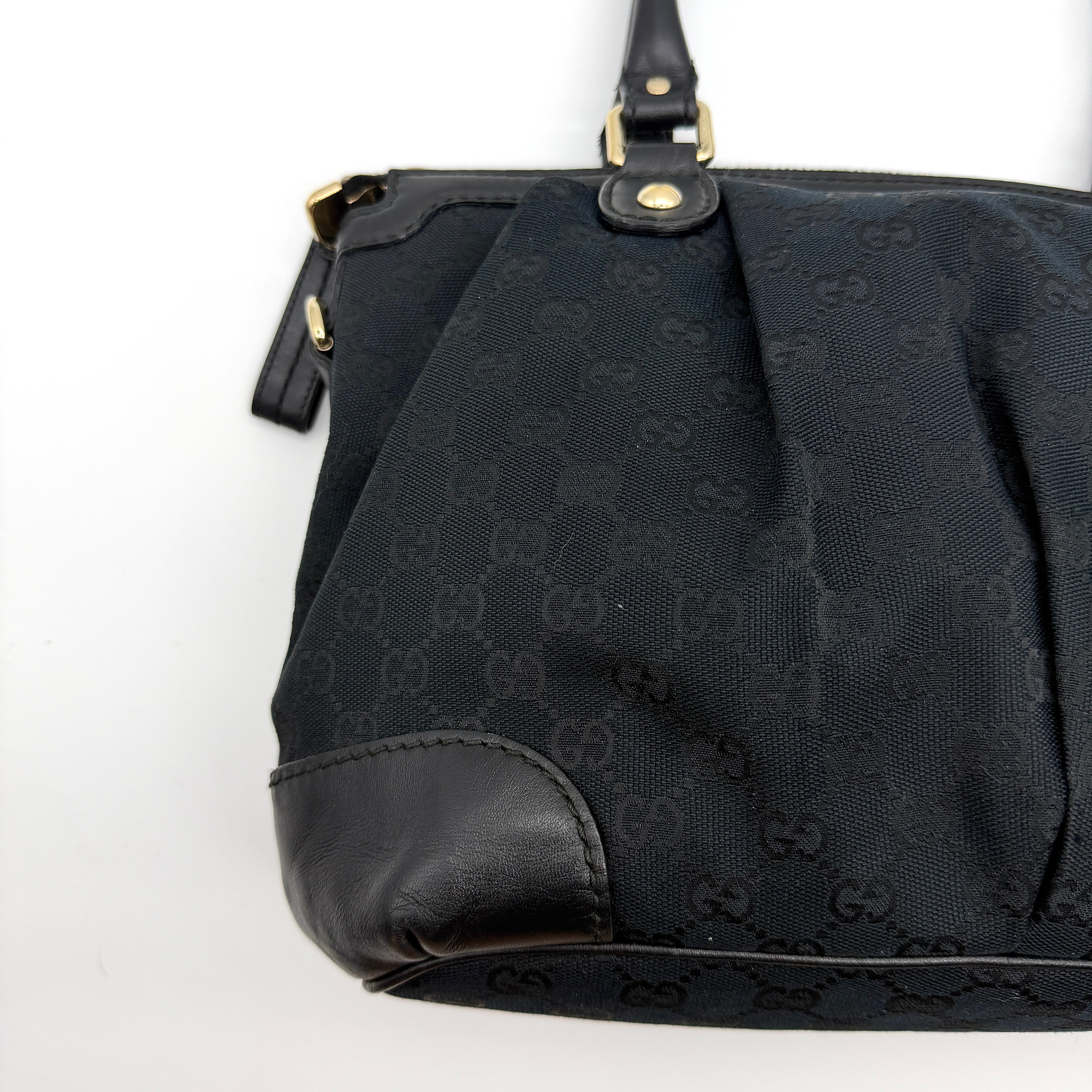 Gucci GG Monogram Shoulder Bag Black