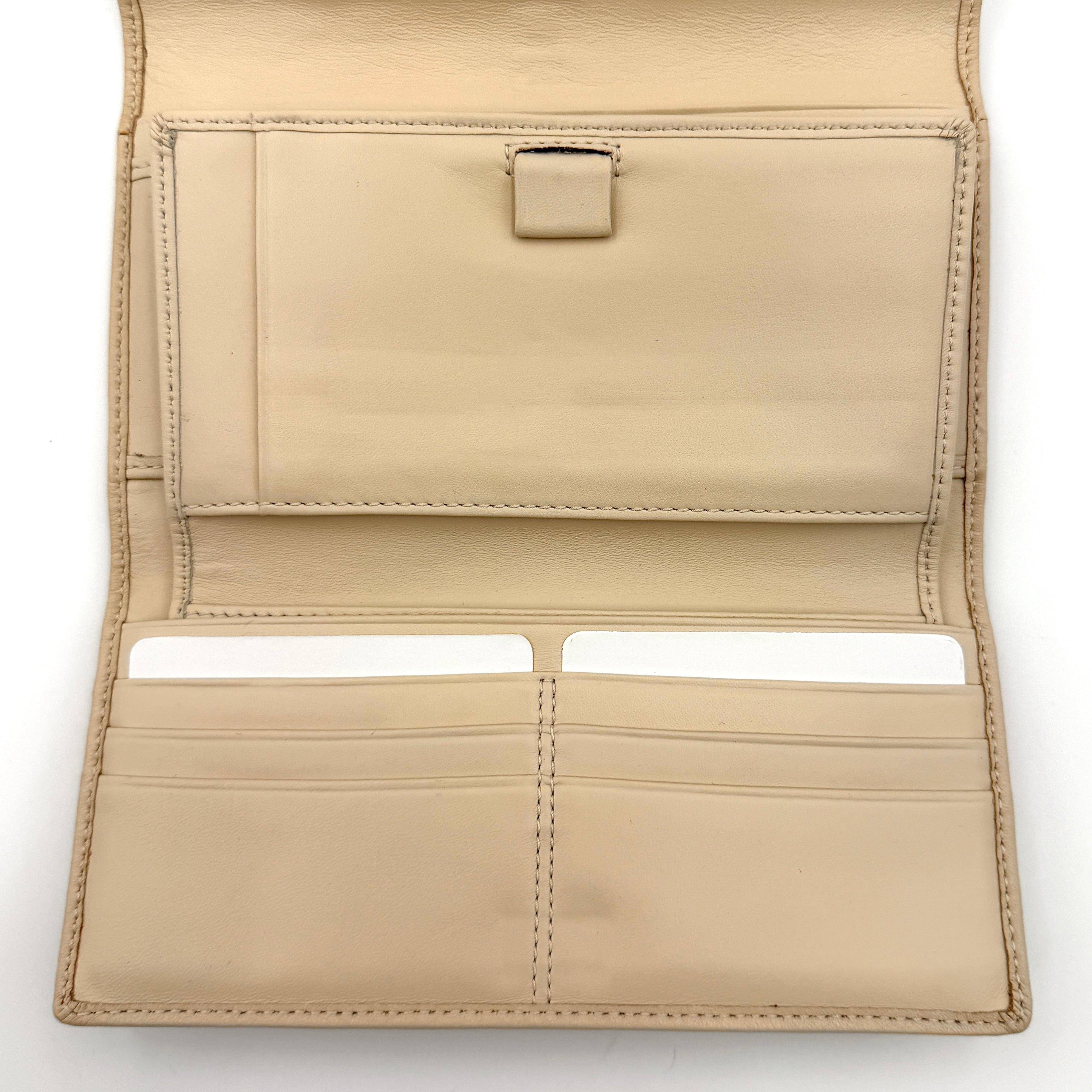 Coach Soho Pleated Trifold Long Wallet Cream