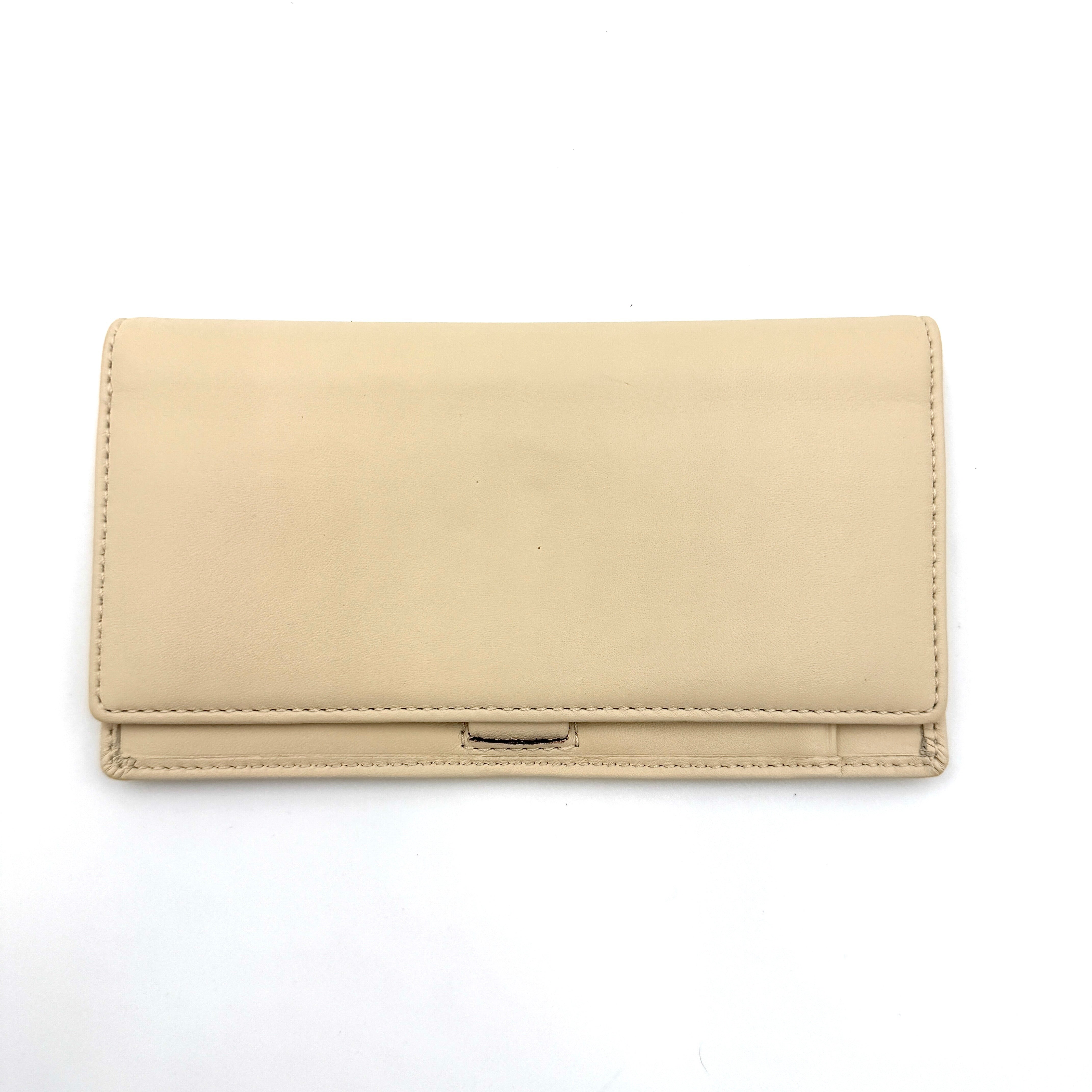 Coach Soho Pleated Trifold Long Wallet Cream