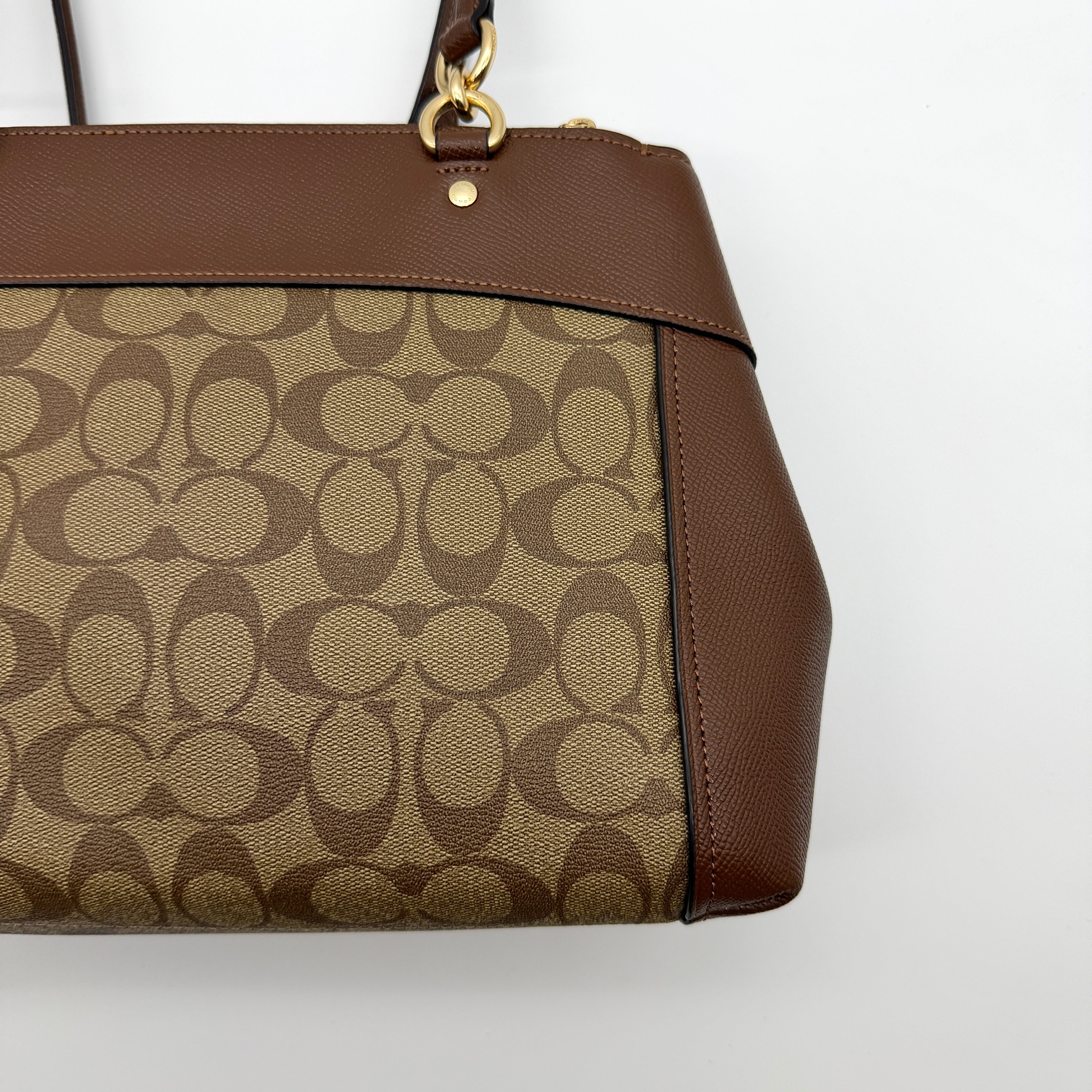 Coach Brooke Carryall Shoulder Bag Beige/Brown