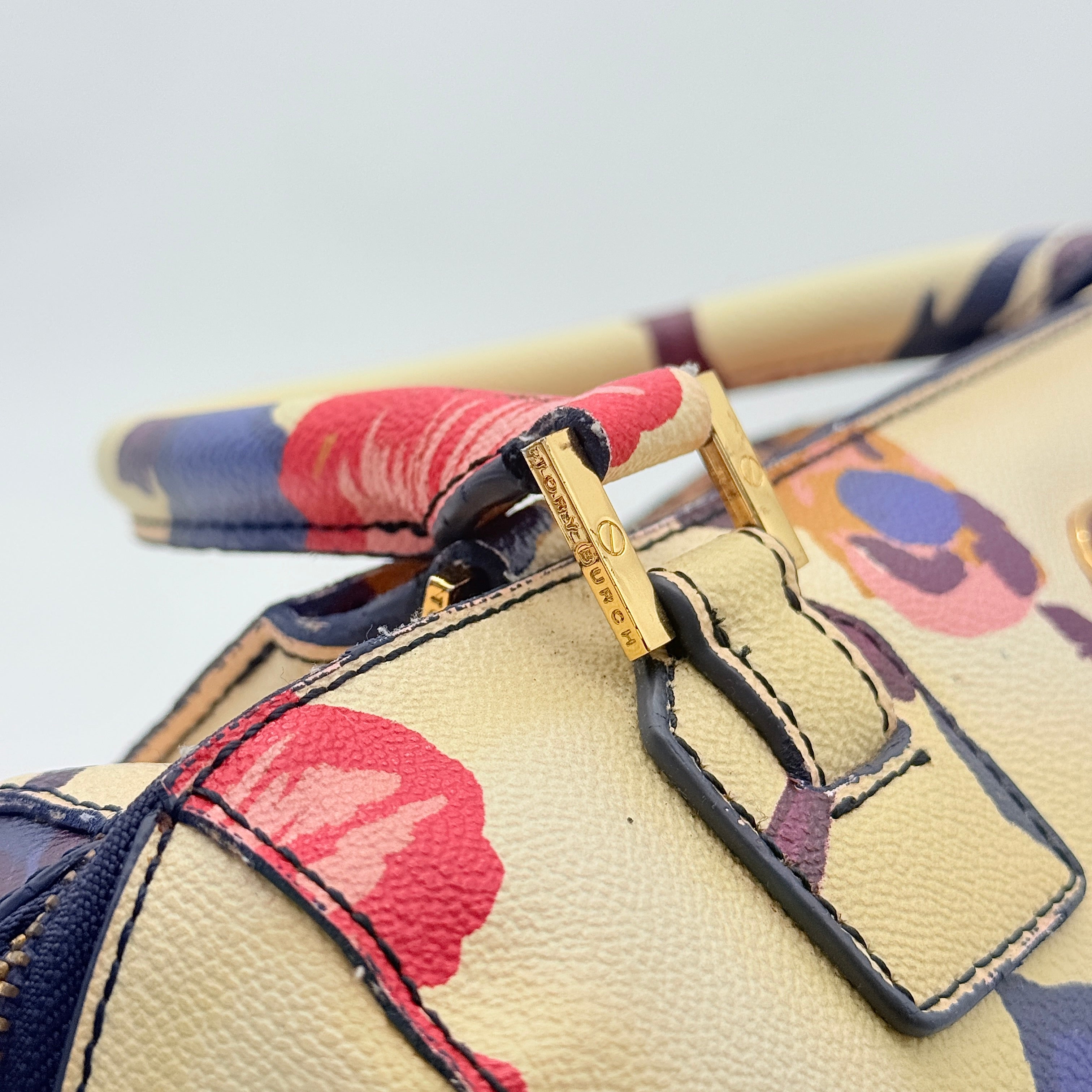 Tory Burch 2Way Robinson Middy Satchel Handbag Multi