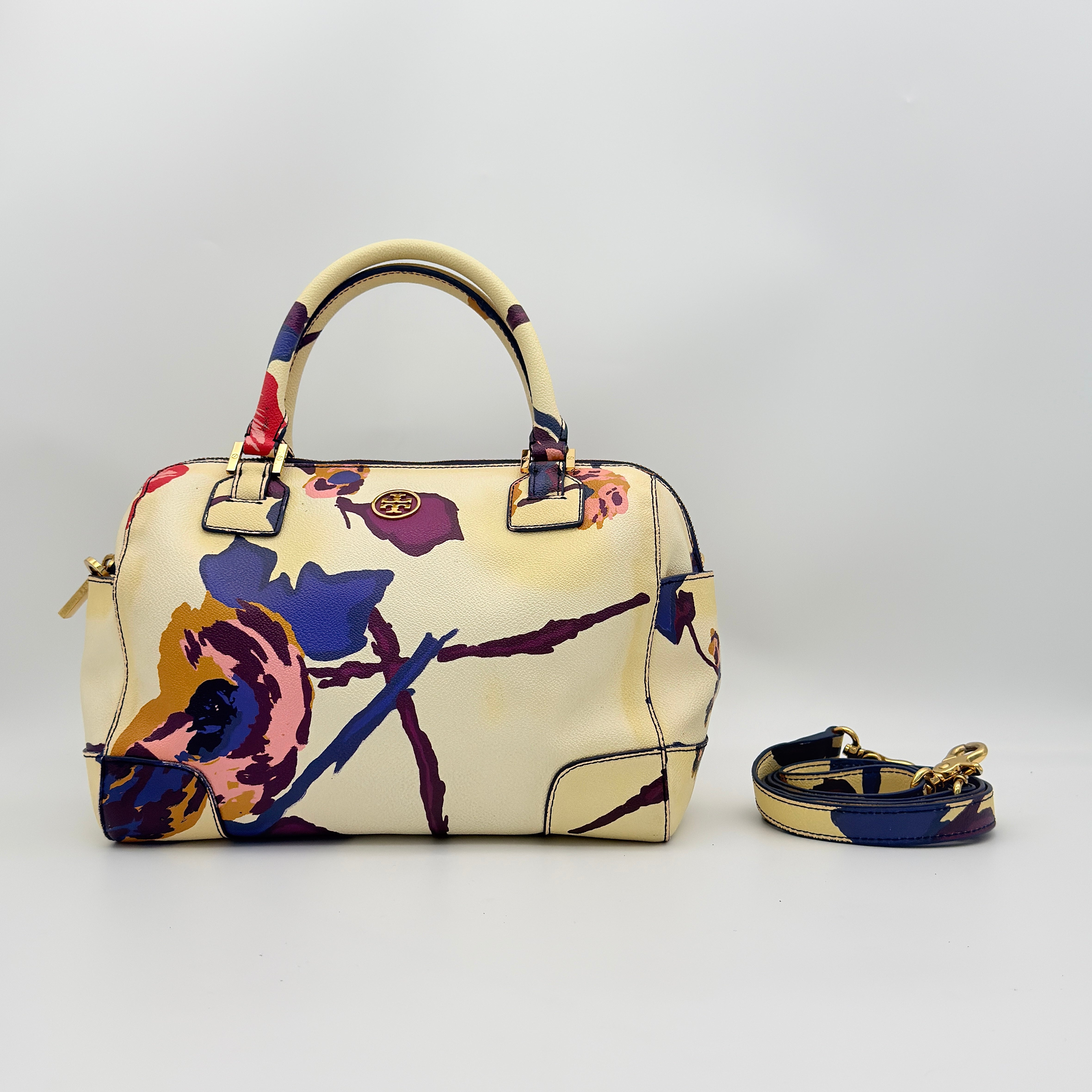 Tory Burch 2Way Robinson Middy Satchel Handbag Multi