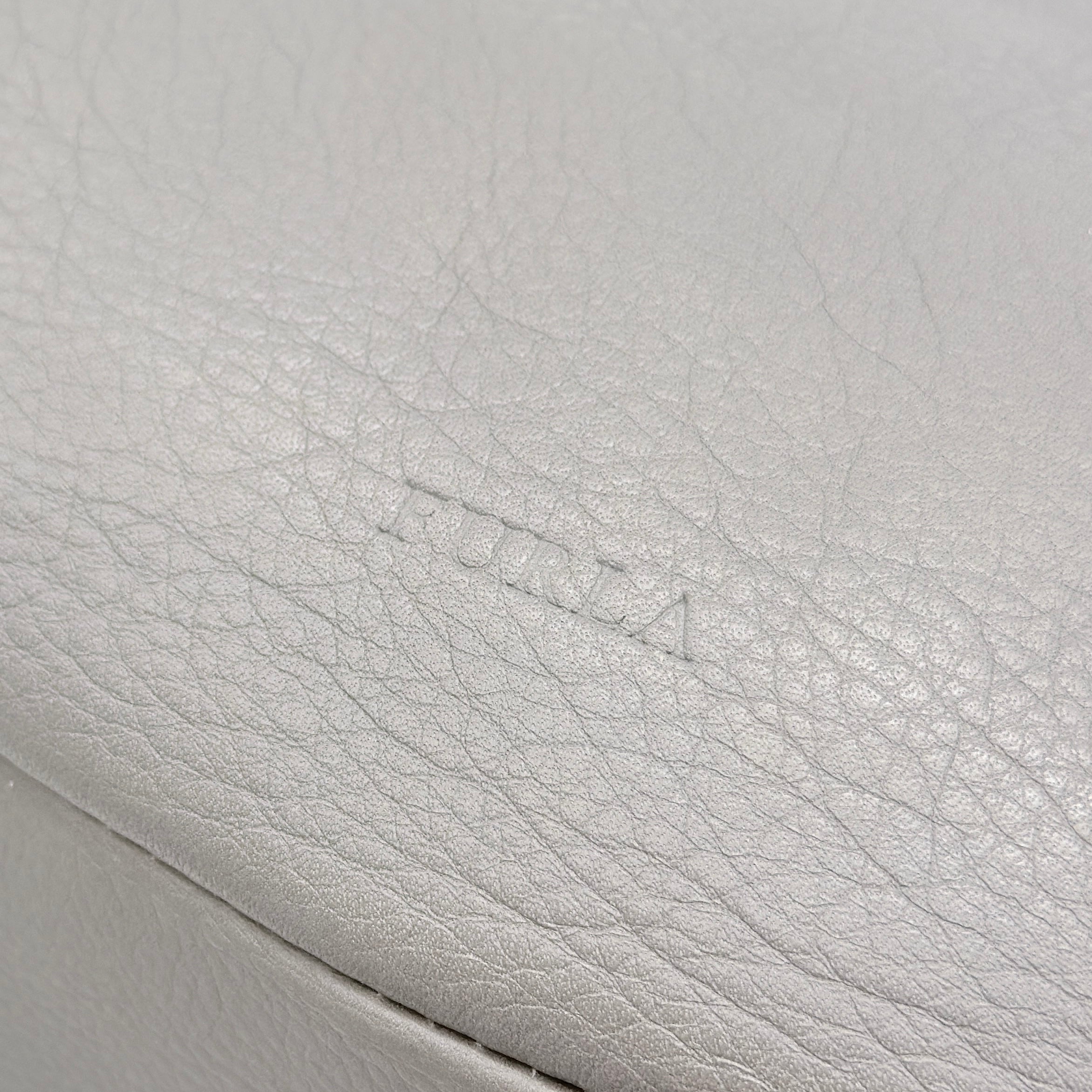 Furla Knotted Leather Shoulder Bag Grey