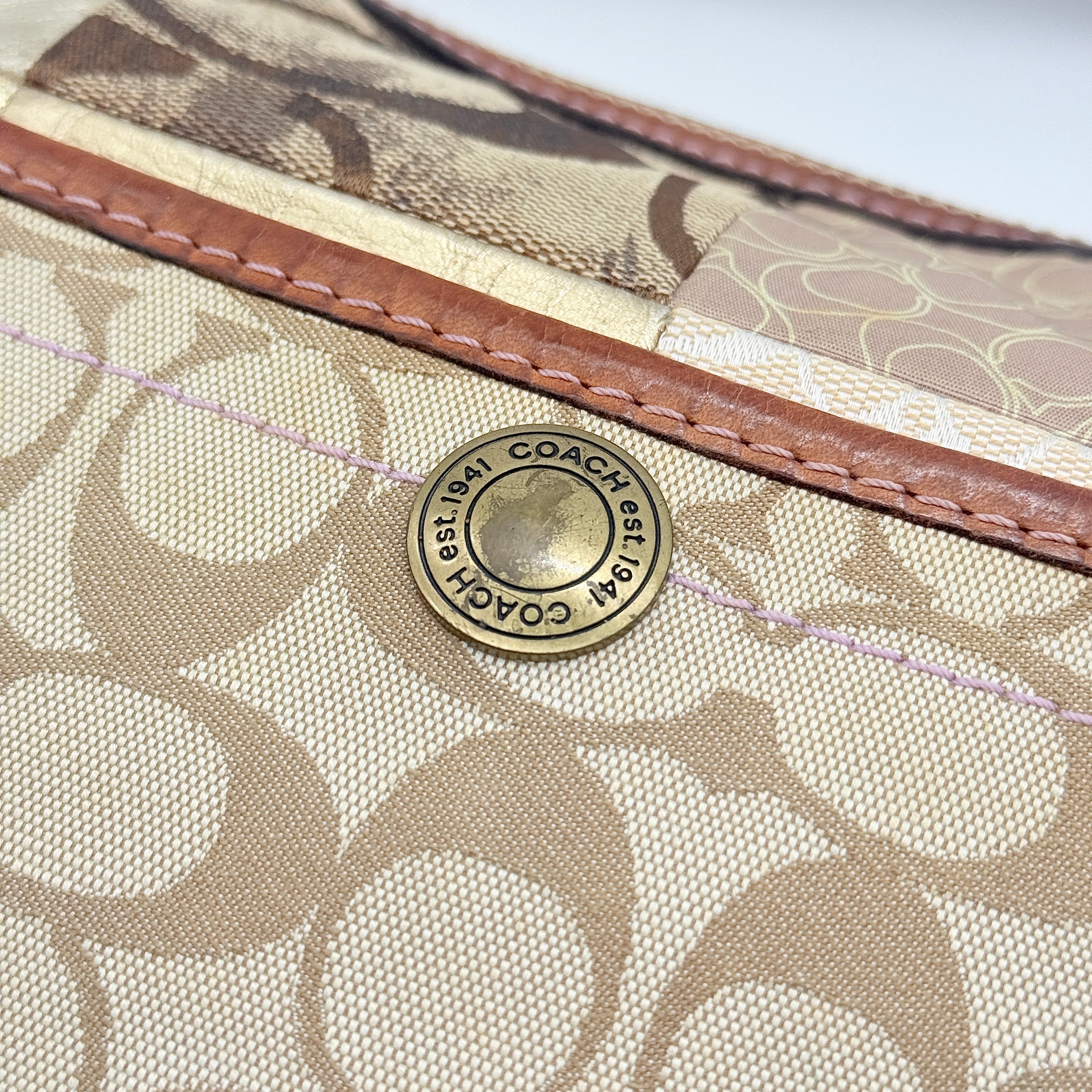 Coach Y2K Patchwork Hobo Boho Shoulder Bag Multicolor