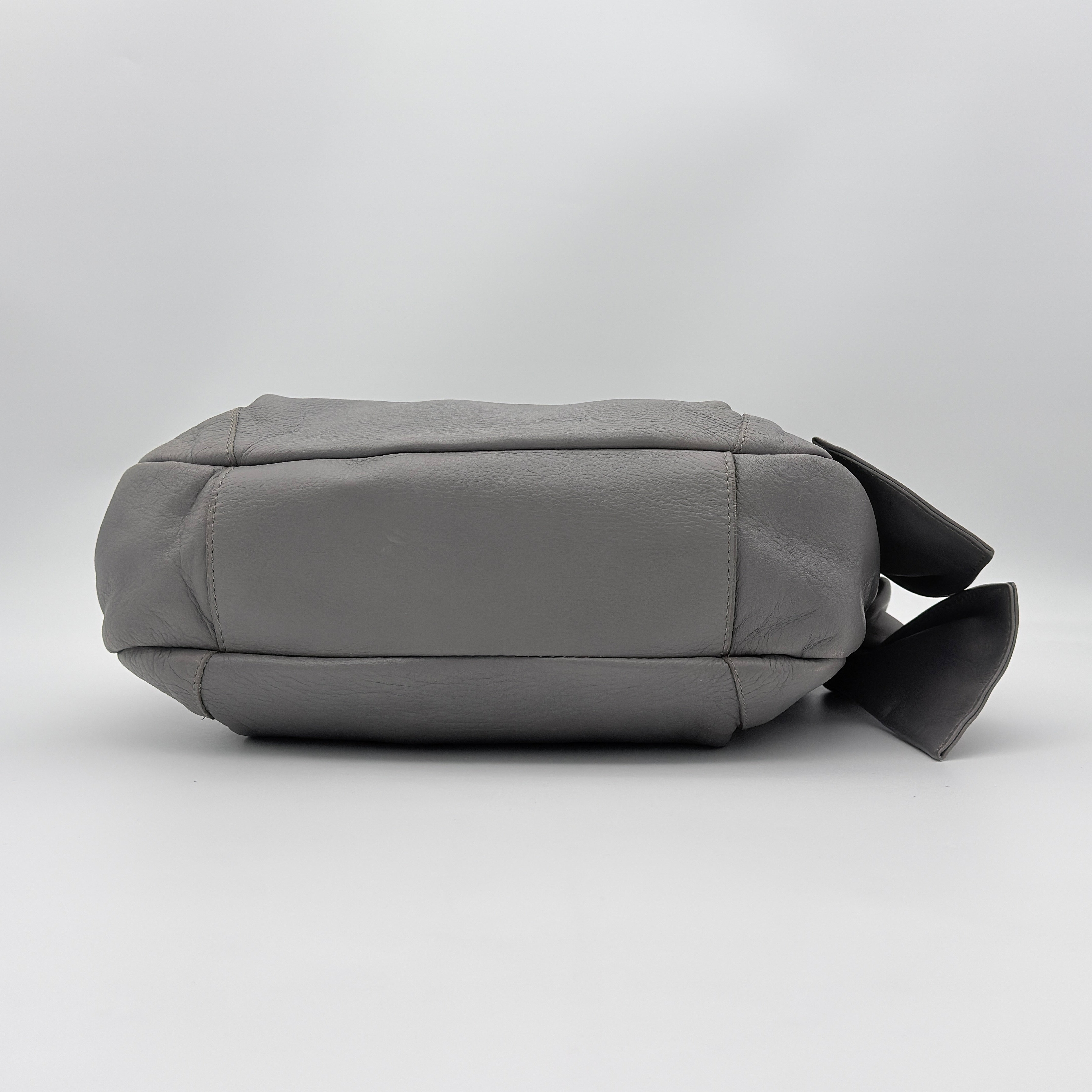 Furla Knotted Leather Shoulder Bag Grey
