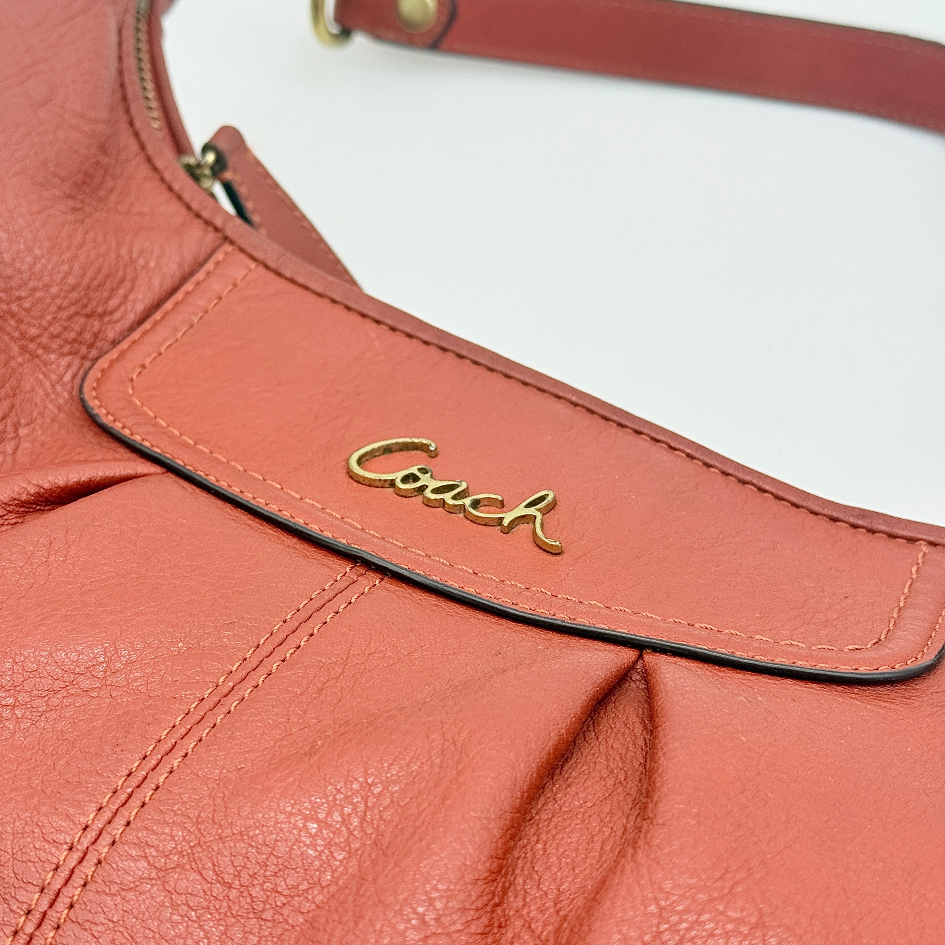 Coach Ashley Hobo Shoulder Bag Burnt Orange
