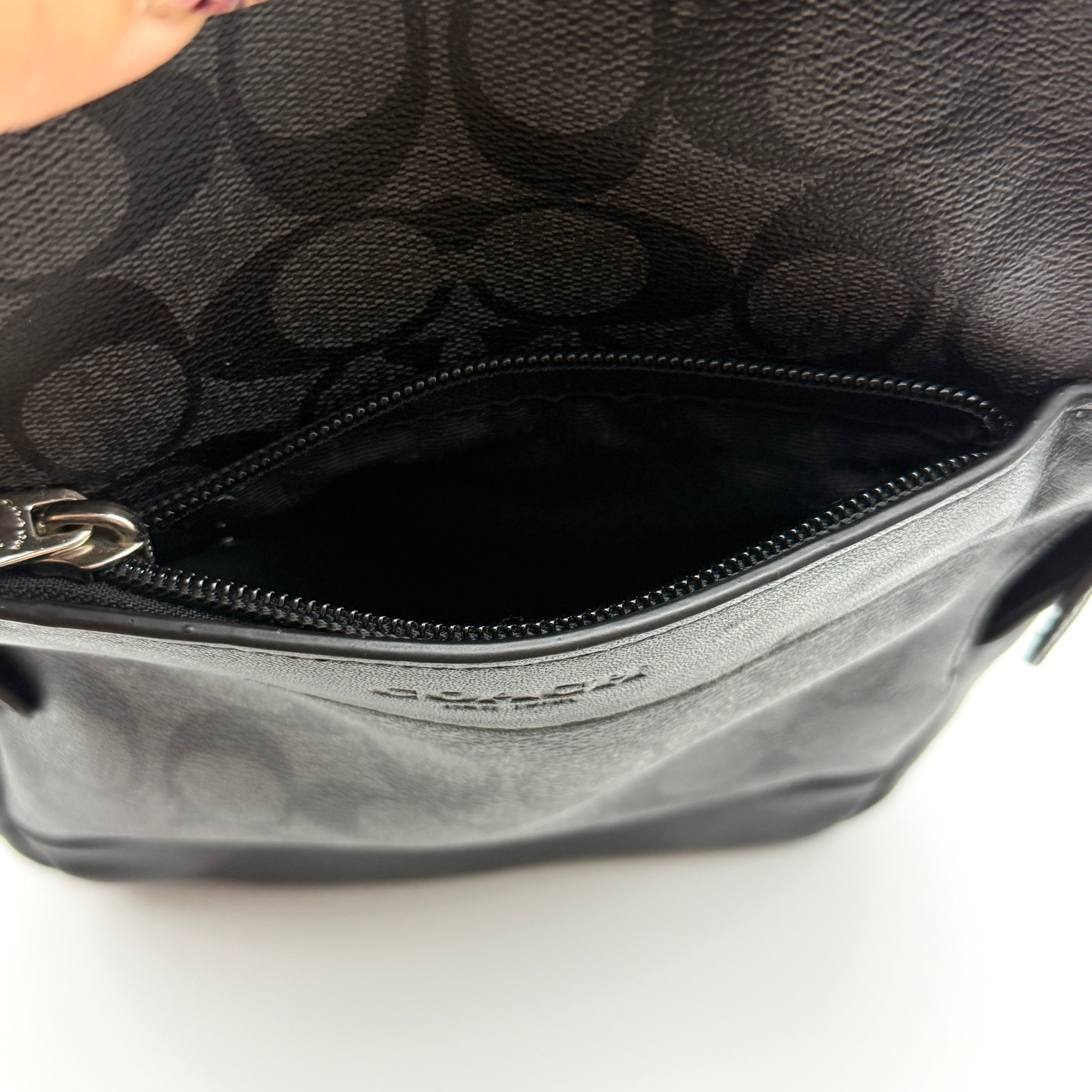 Coach Signature Charlie Crossbody Bag Black/Grey