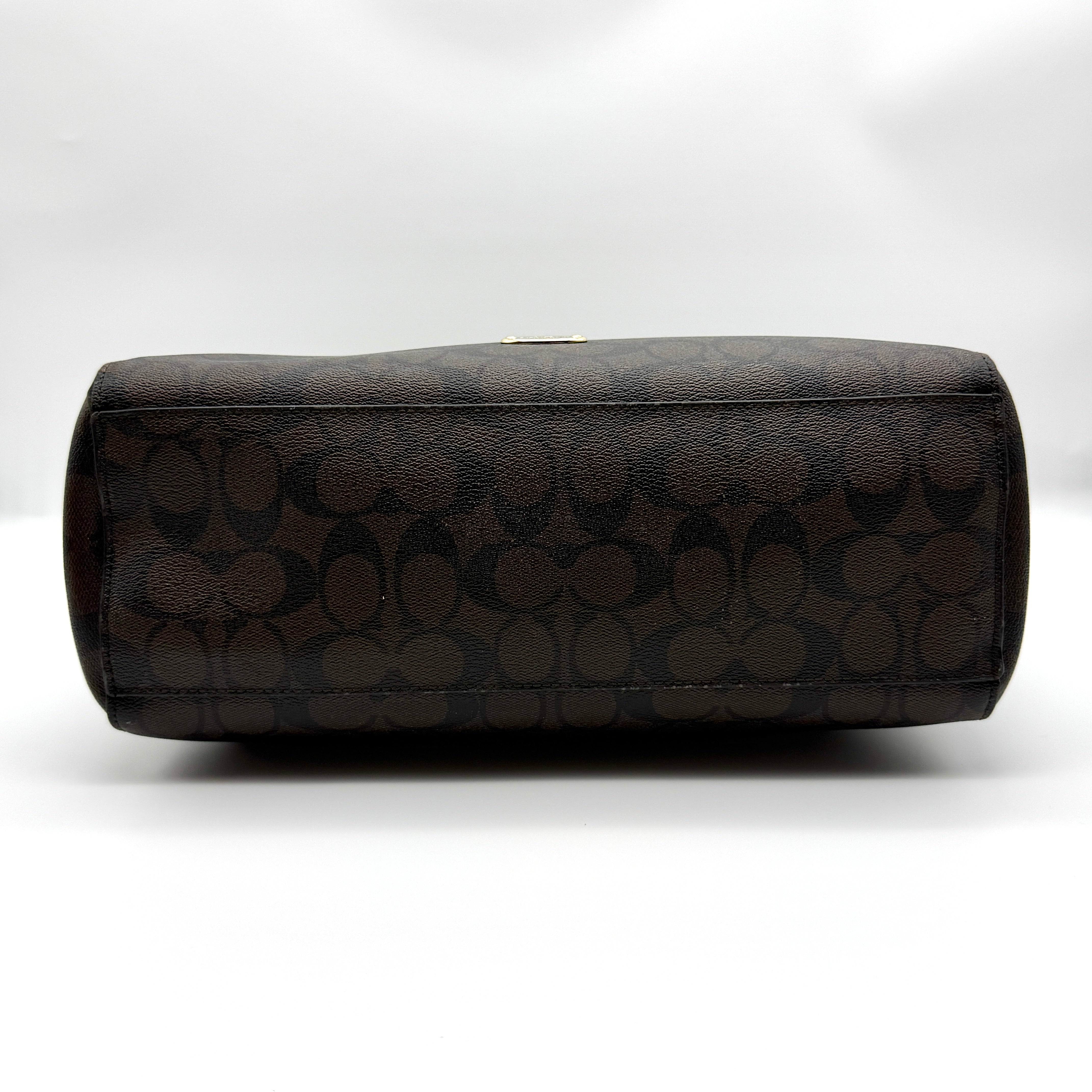 Coach Signature Hobo PVC Shoulder Bag Brown