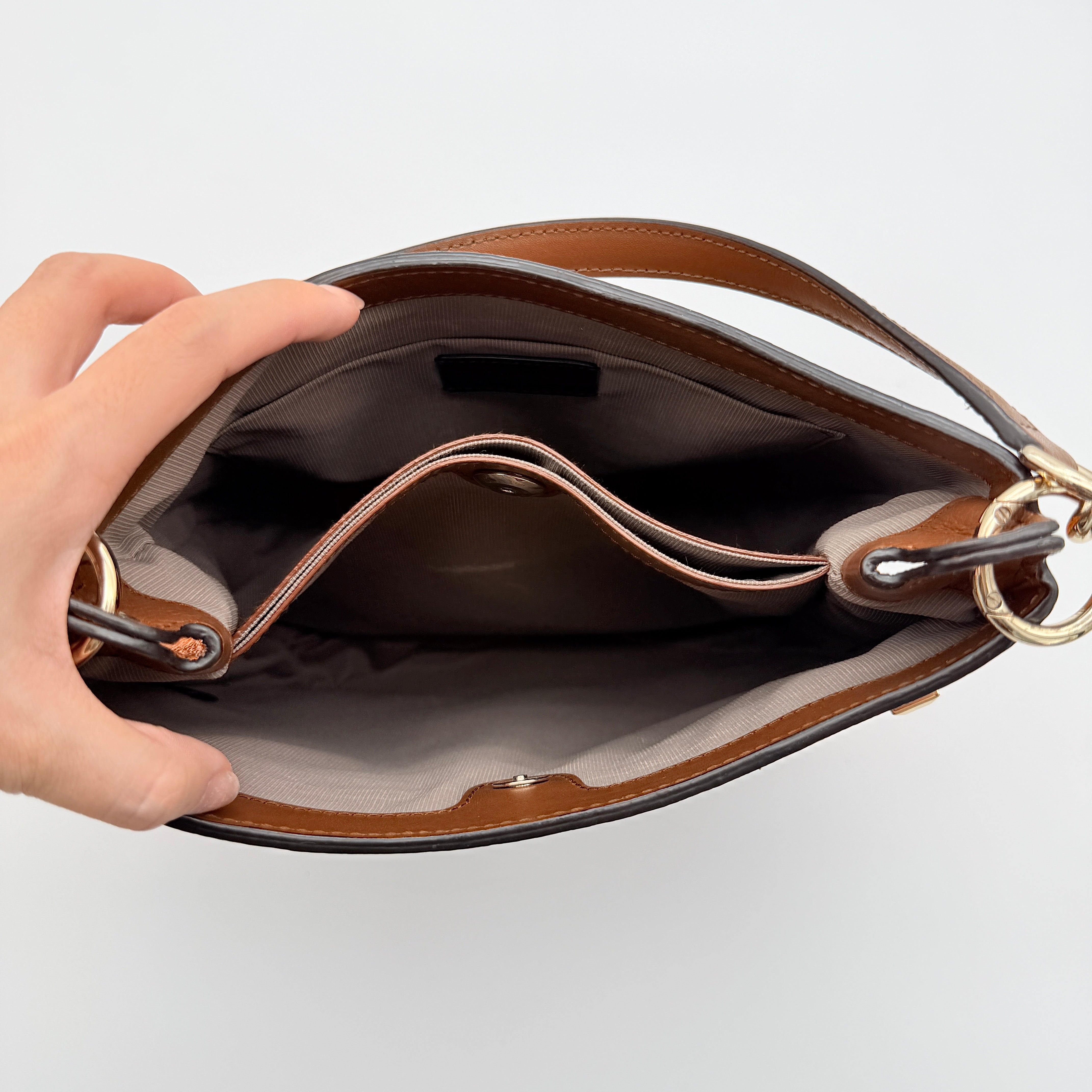Furla 2Way Afrodite Hobo Shoulder Bag Brown