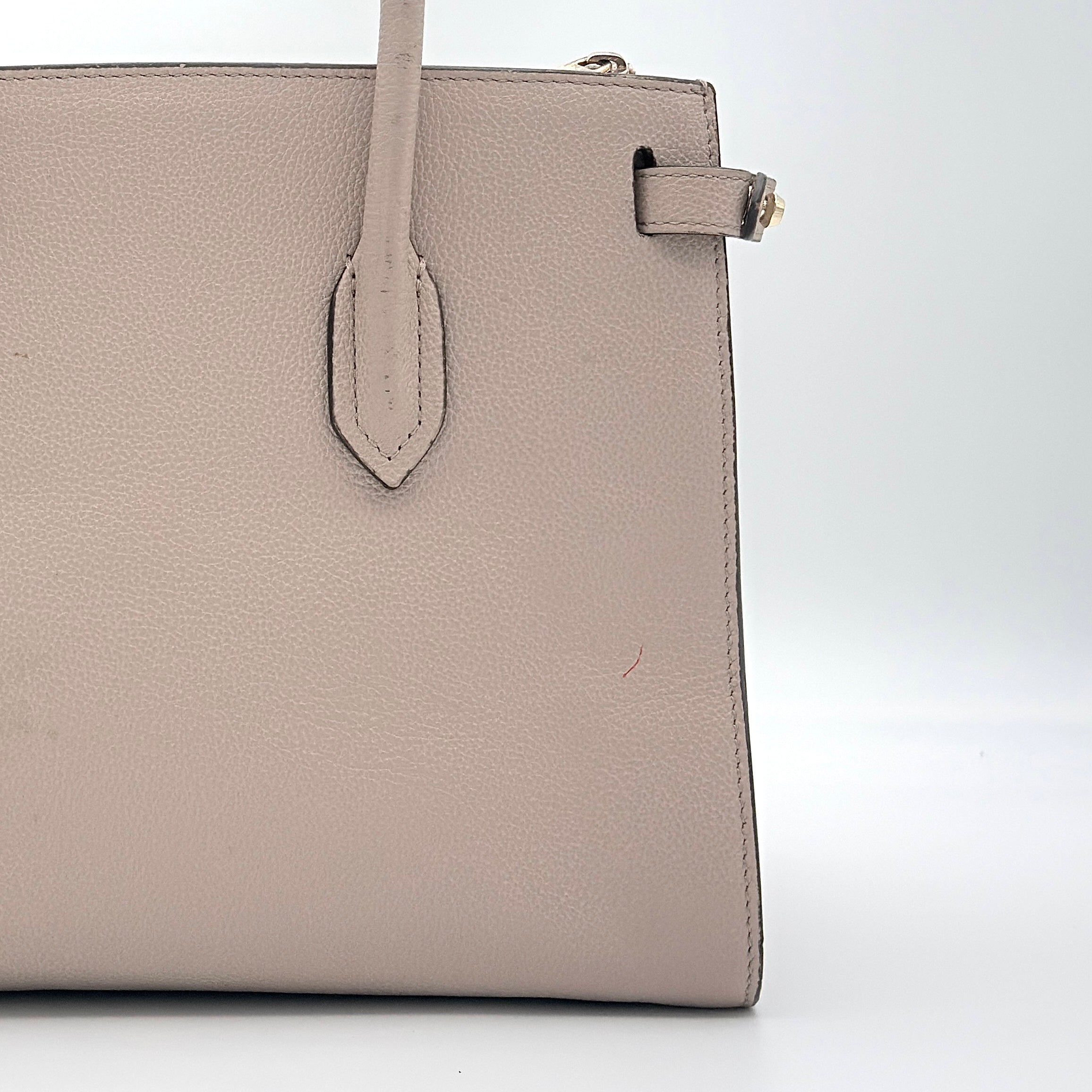 Furla 2Way Pin Leather Handbag Beige