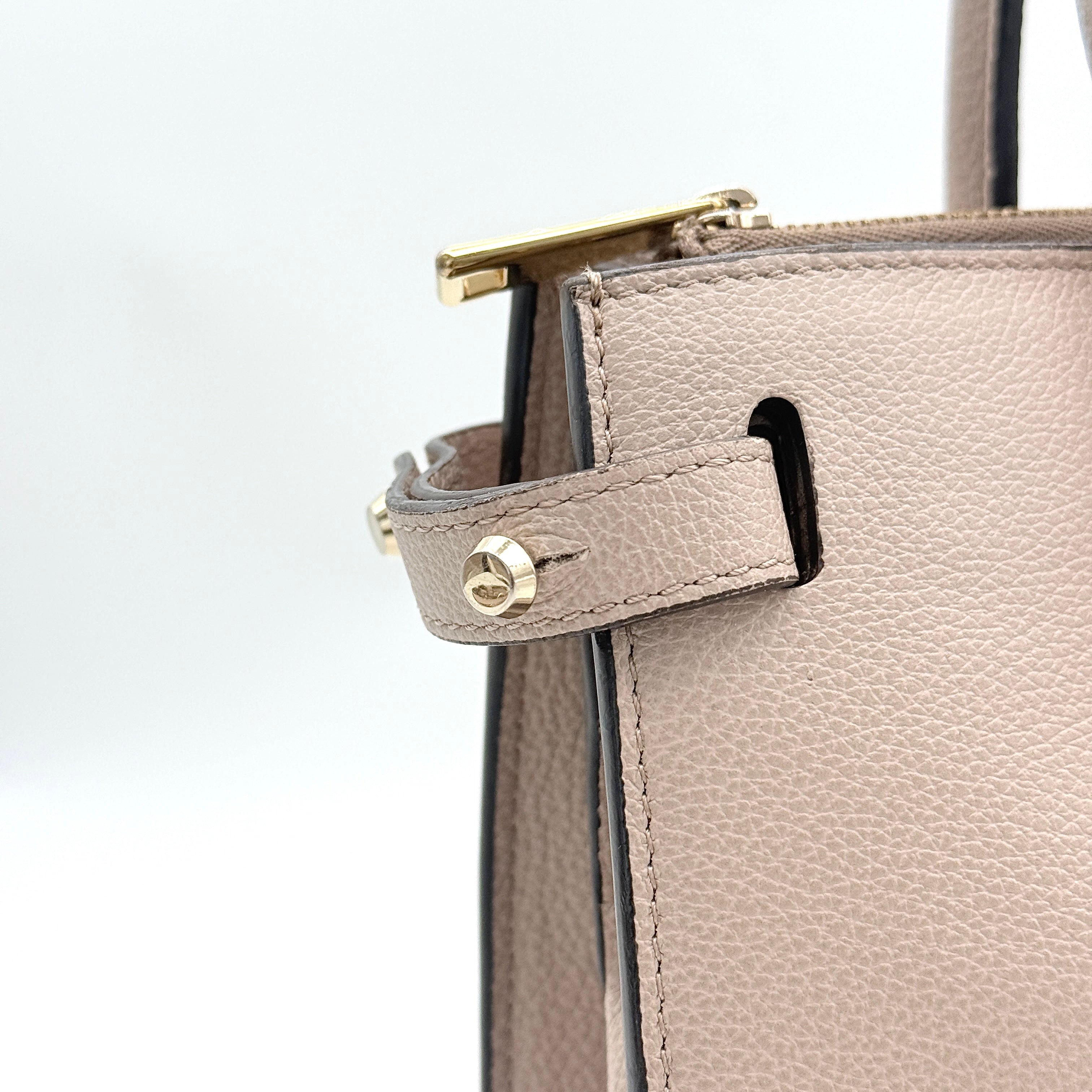 Furla 2Way Pin Leather Handbag Beige
